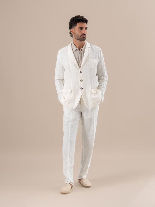 Giacca Checco Lino Medio Latte GIACCA CHECCO lino medio 33 Bottega Di Brunella 