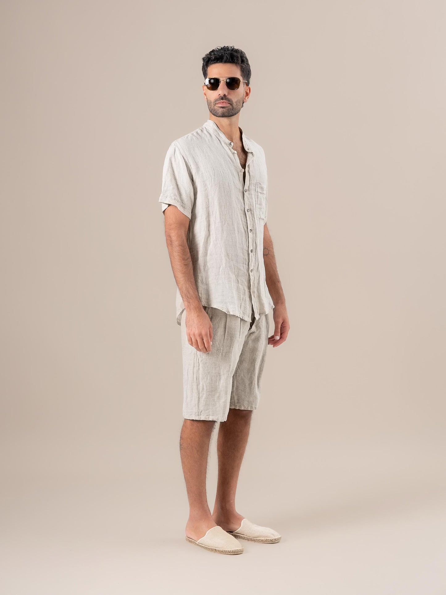 Camicia Peppe M/M Coreana Battista Naturale CAMICIA PEPPE m/m kor battista 12 Bottega Di Brunella 