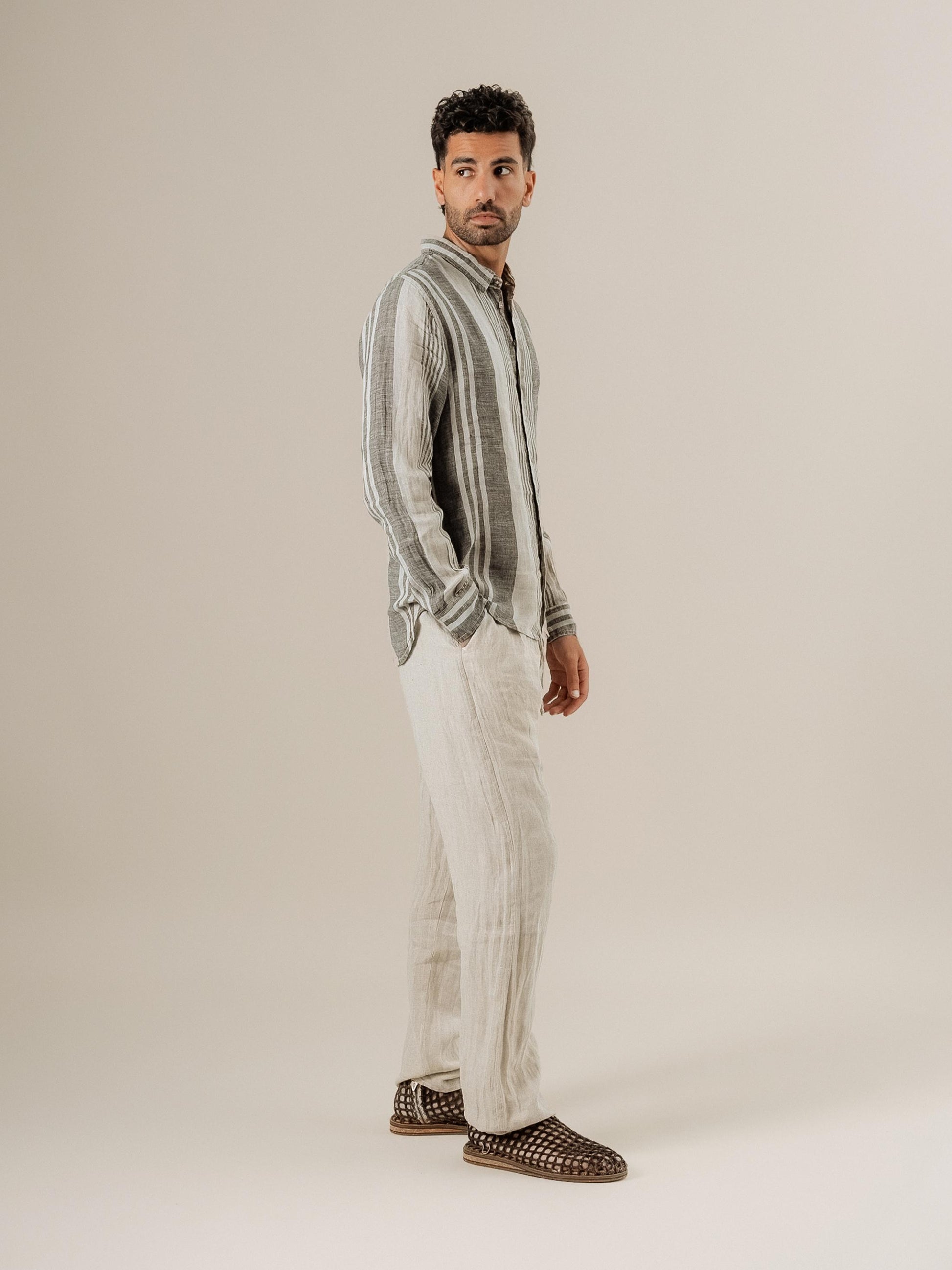Pantalone Amalfi Battista Naturale PANTALONE AMALFI battista 12 Bottega Di Brunella 