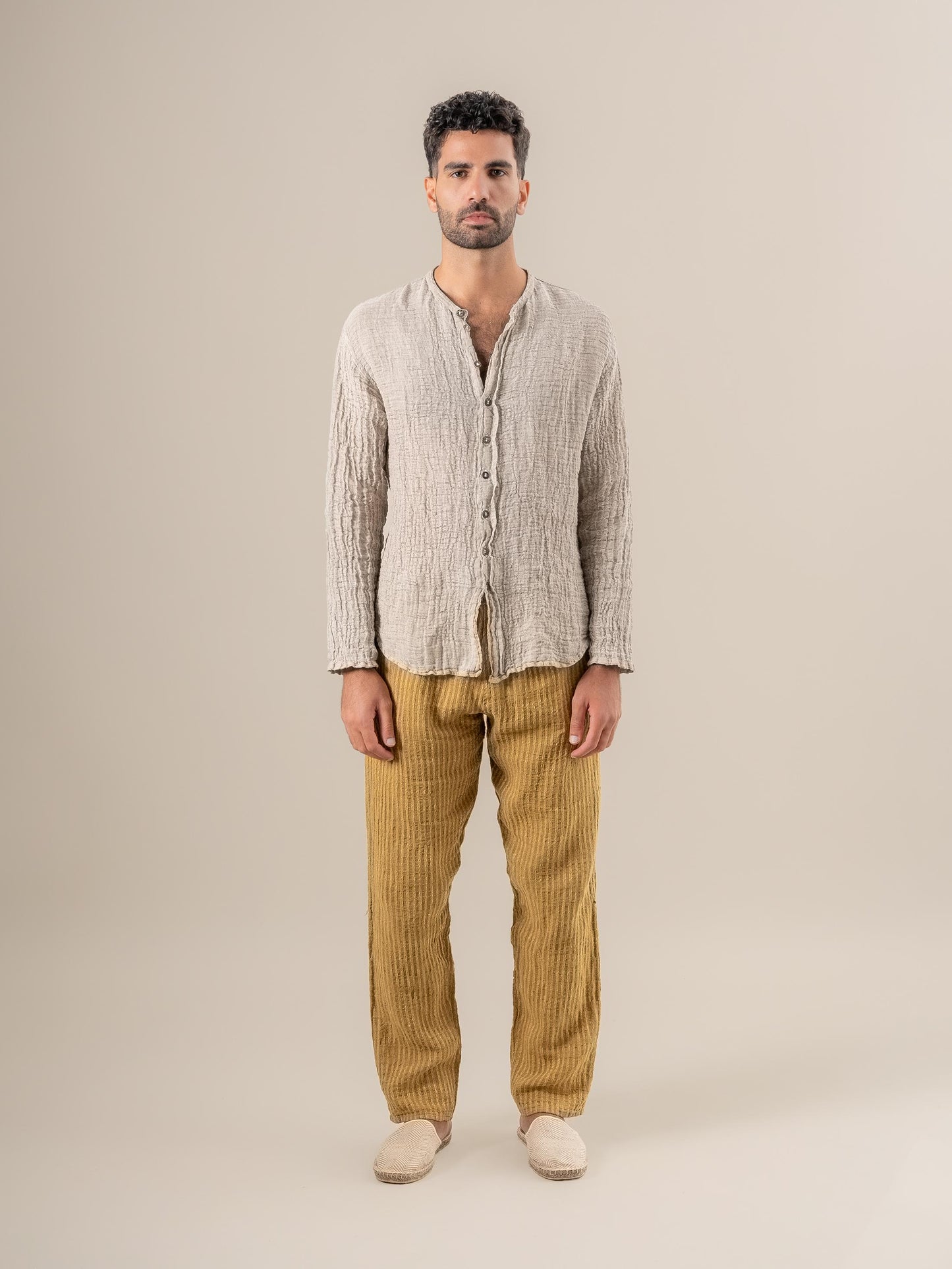 Pantaloni Amalfi Tela Uffizi Deserto PANTALONE AMALFI tela uffizi 287 Bottega Di Brunella 