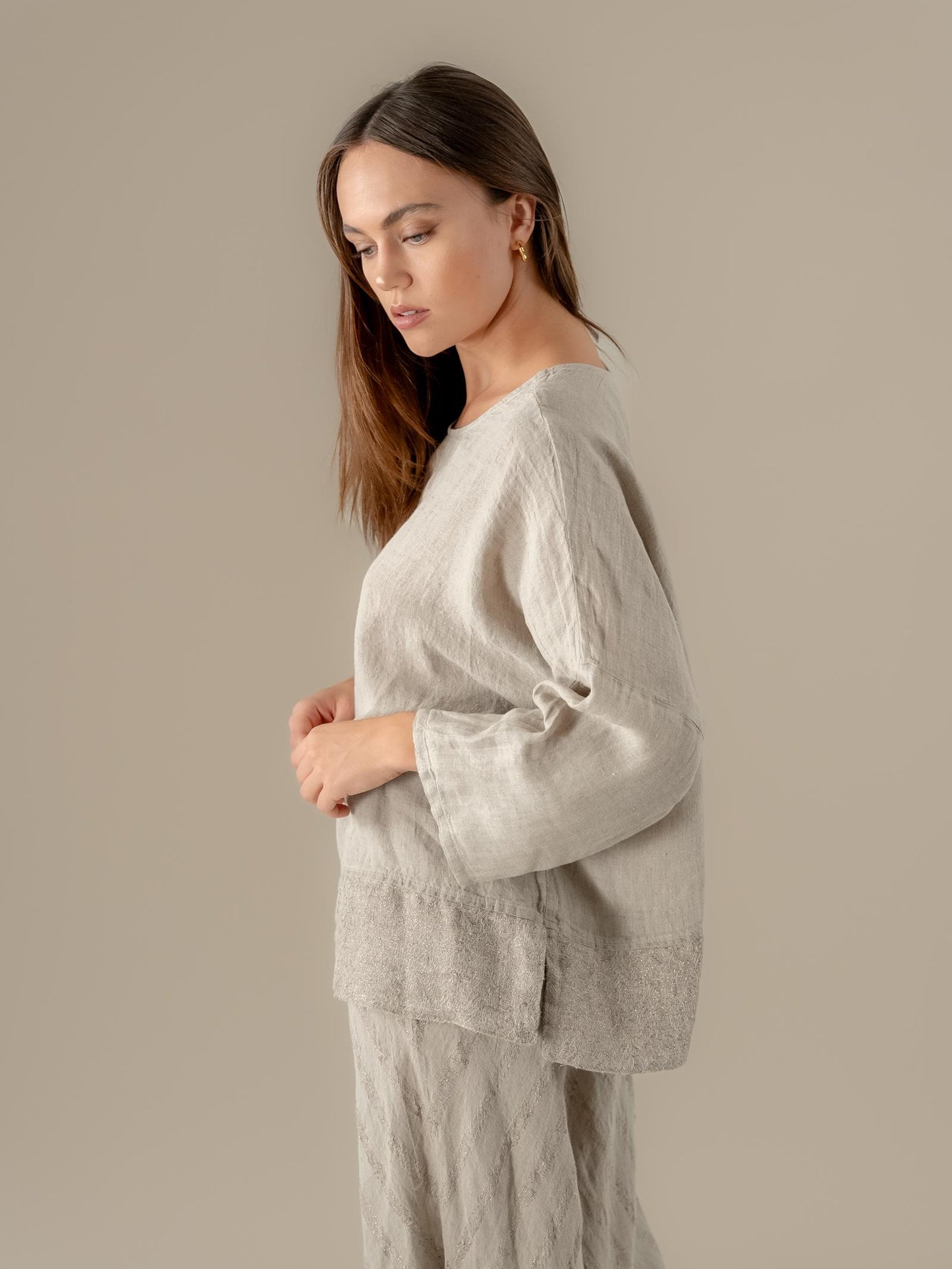 Camicia Ines Tela Luxor Naturale CAMICIA INES tela luxor 12 Bottega Di Brunella 