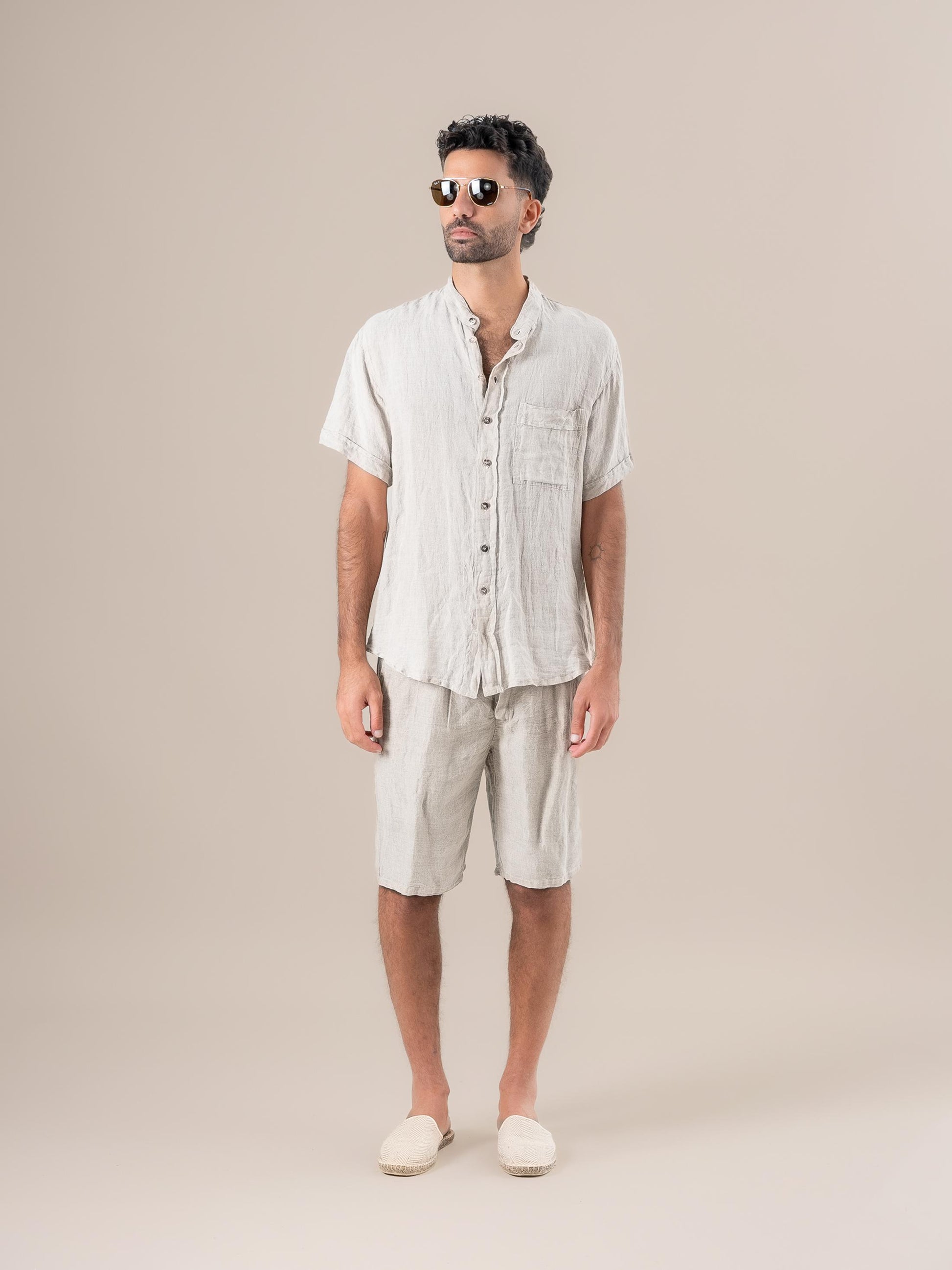 Camicia Peppe M/M Coreana Battista Naturale CAMICIA PEPPE m/m kor battista 12 Bottega Di Brunella 