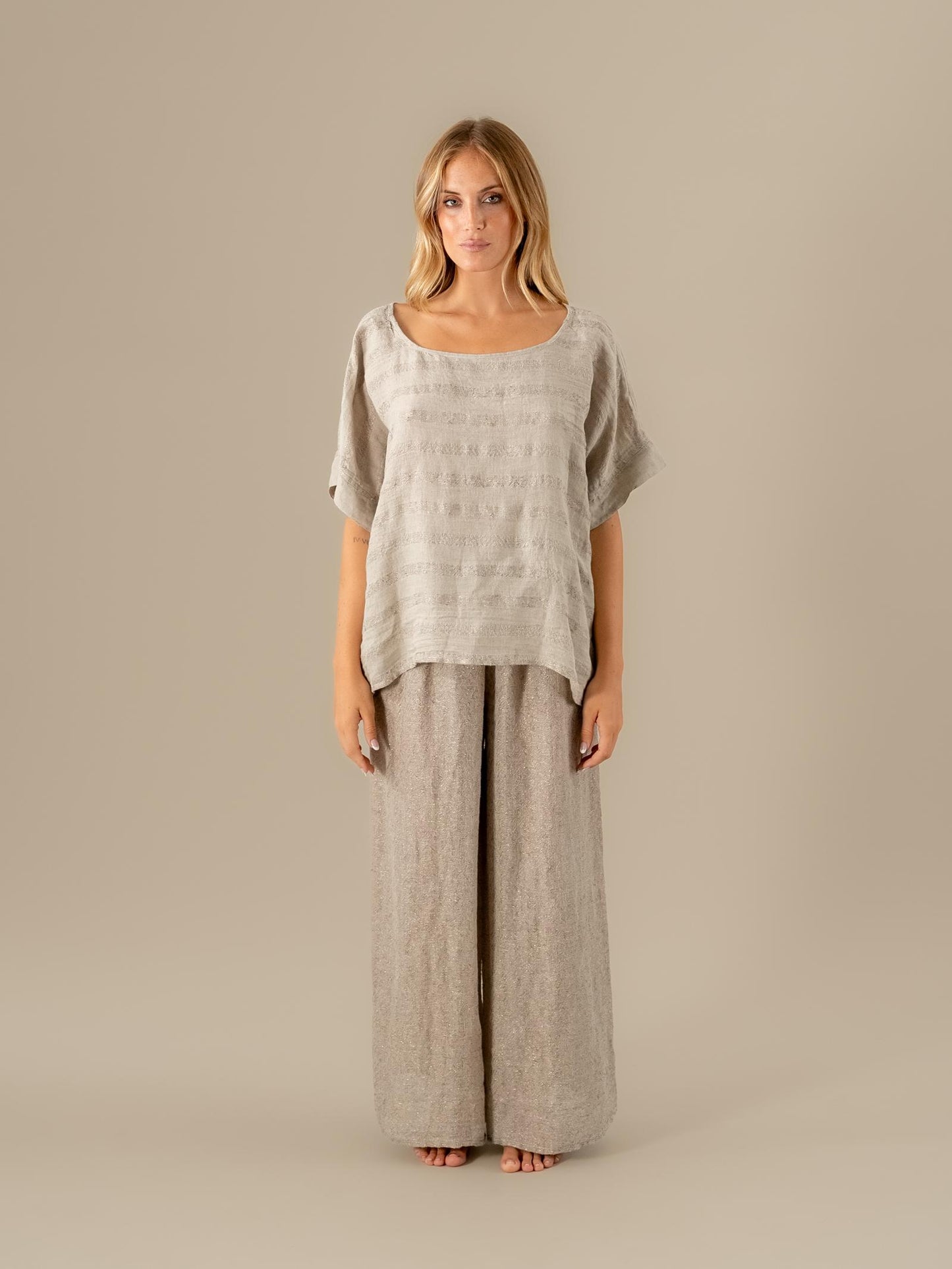Camicia Minosse Riga Luxor Naturale CAMICIA MINOSSE riga luxor 12 Bottega Di Brunella 
