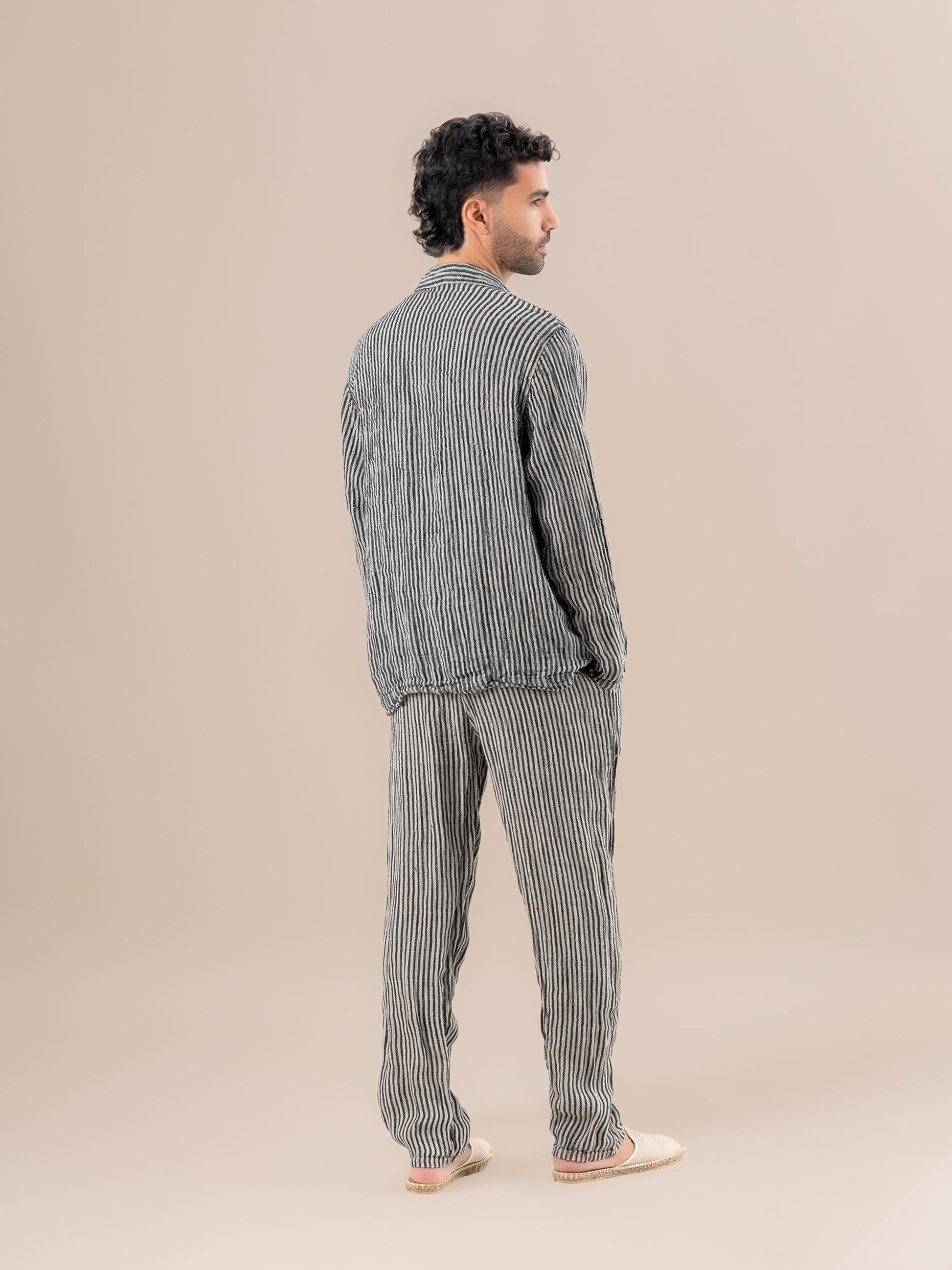 Pantaloni Amalfi Riga Valentina Naturale PANTALONE AMALFI riga valentina 12 Bottega Di Brunella 
