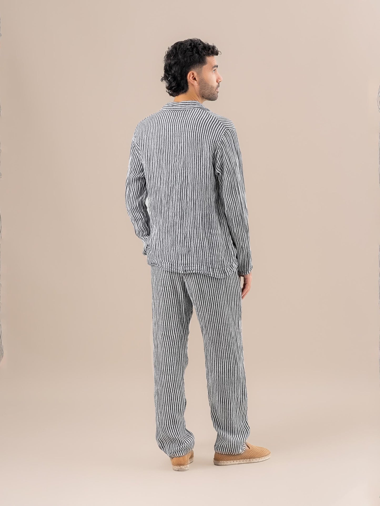 Pantaloni Amalfi Riga Valentina Latte PANTALONE AMALFI riga valentina 33 Bottega Di Brunella 