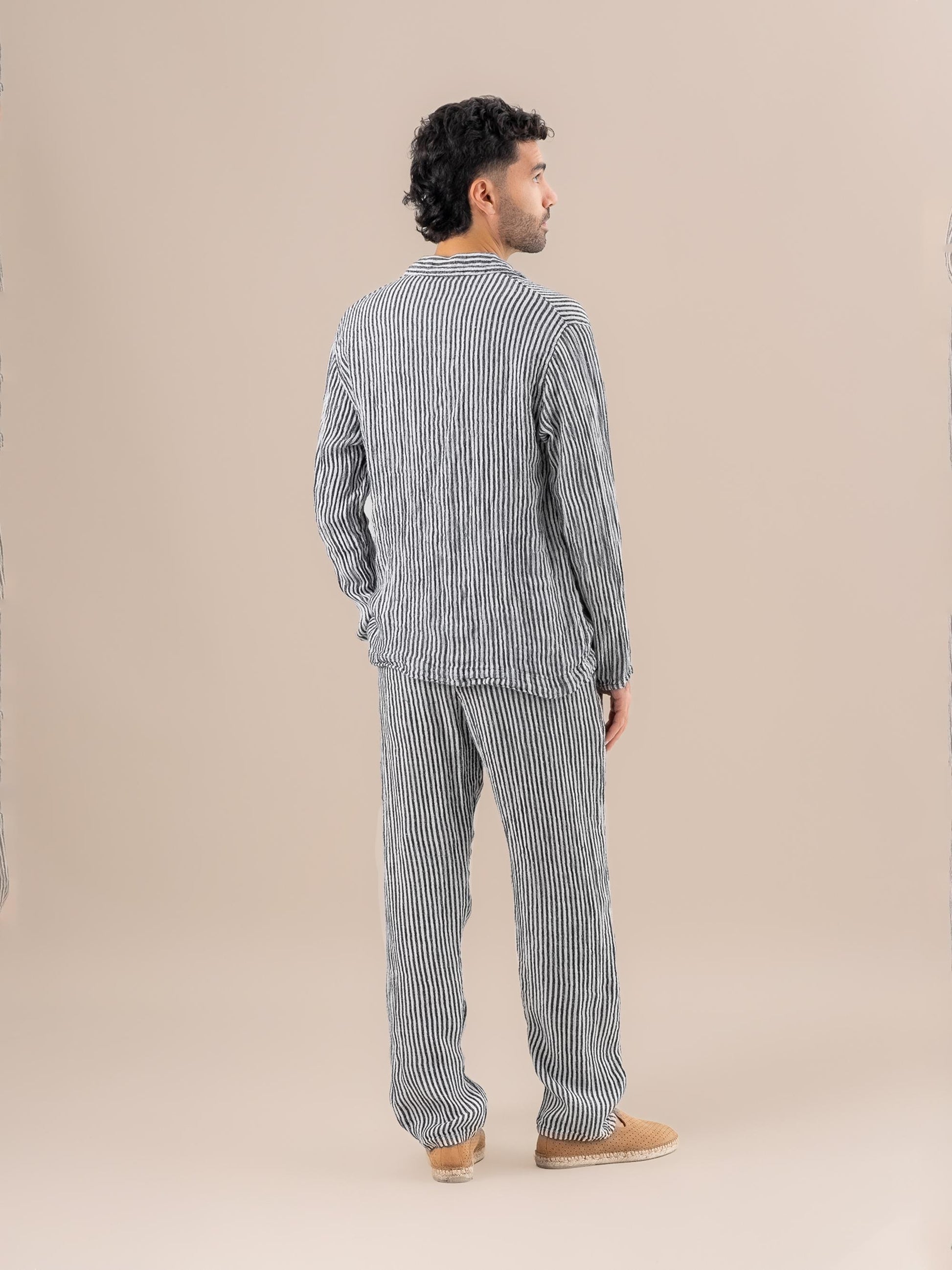 Pantaloni Amalfi Riga Valentina Latte PANTALONE AMALFI riga valentina 33 Bottega Di Brunella 