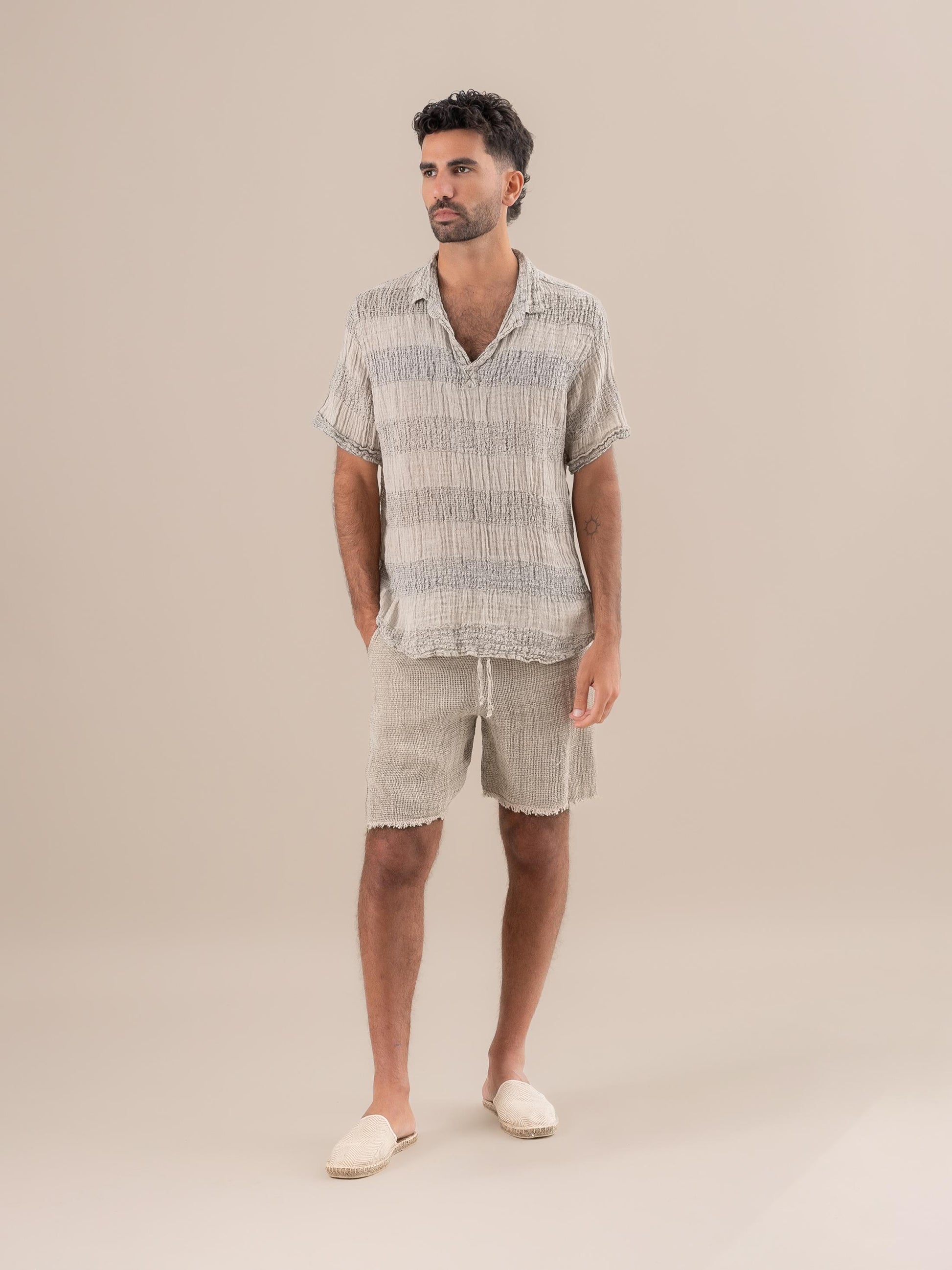 Camicia Monica Garza Milos Naturale CAMICIA MONICA GARZA MILOS 12 Bottega Di Brunella 