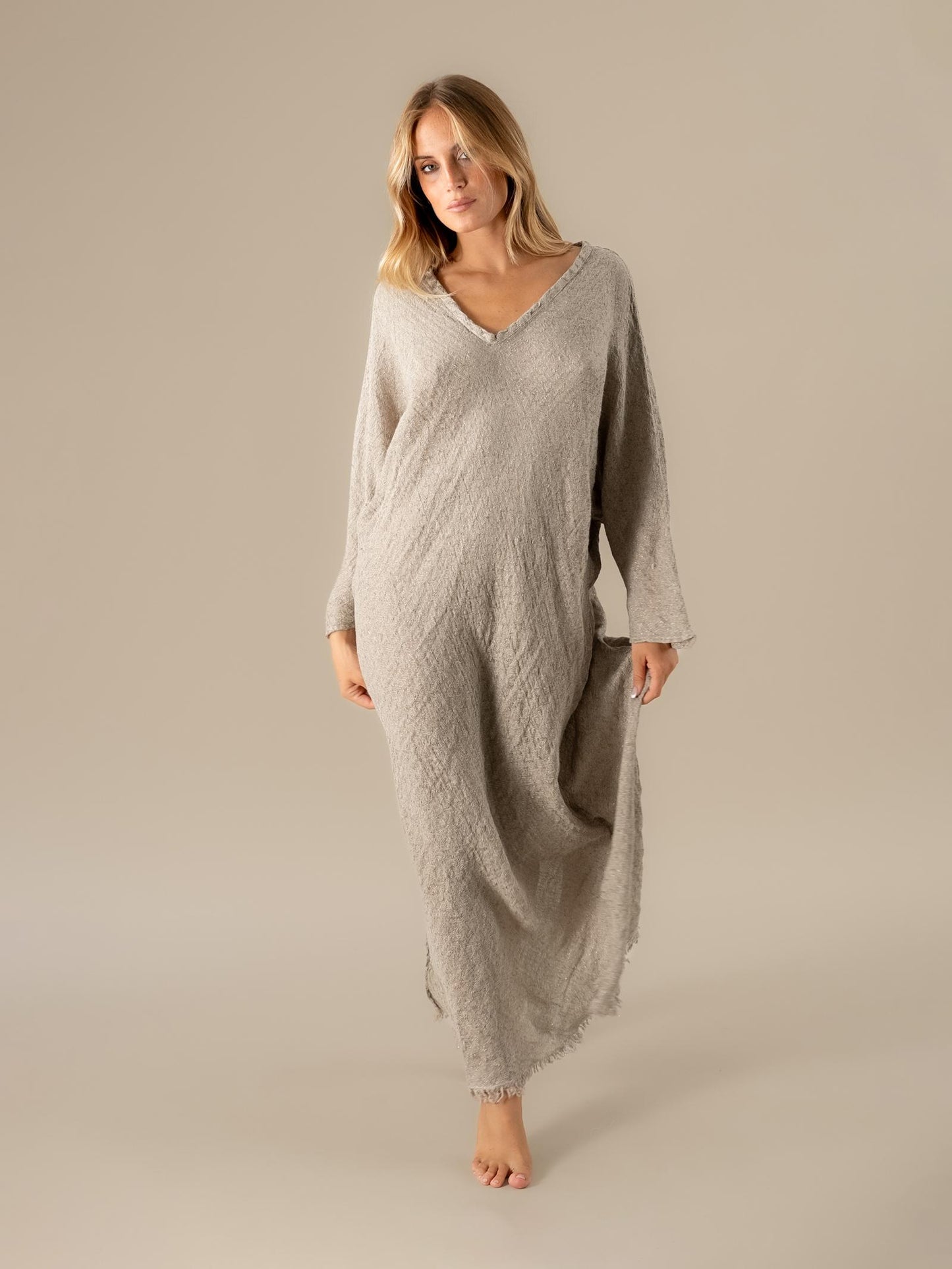 Vestito Damla Tela Luxor Naturale VESTITO DAMLA tela luxor 12 Bottega Di Brunella 