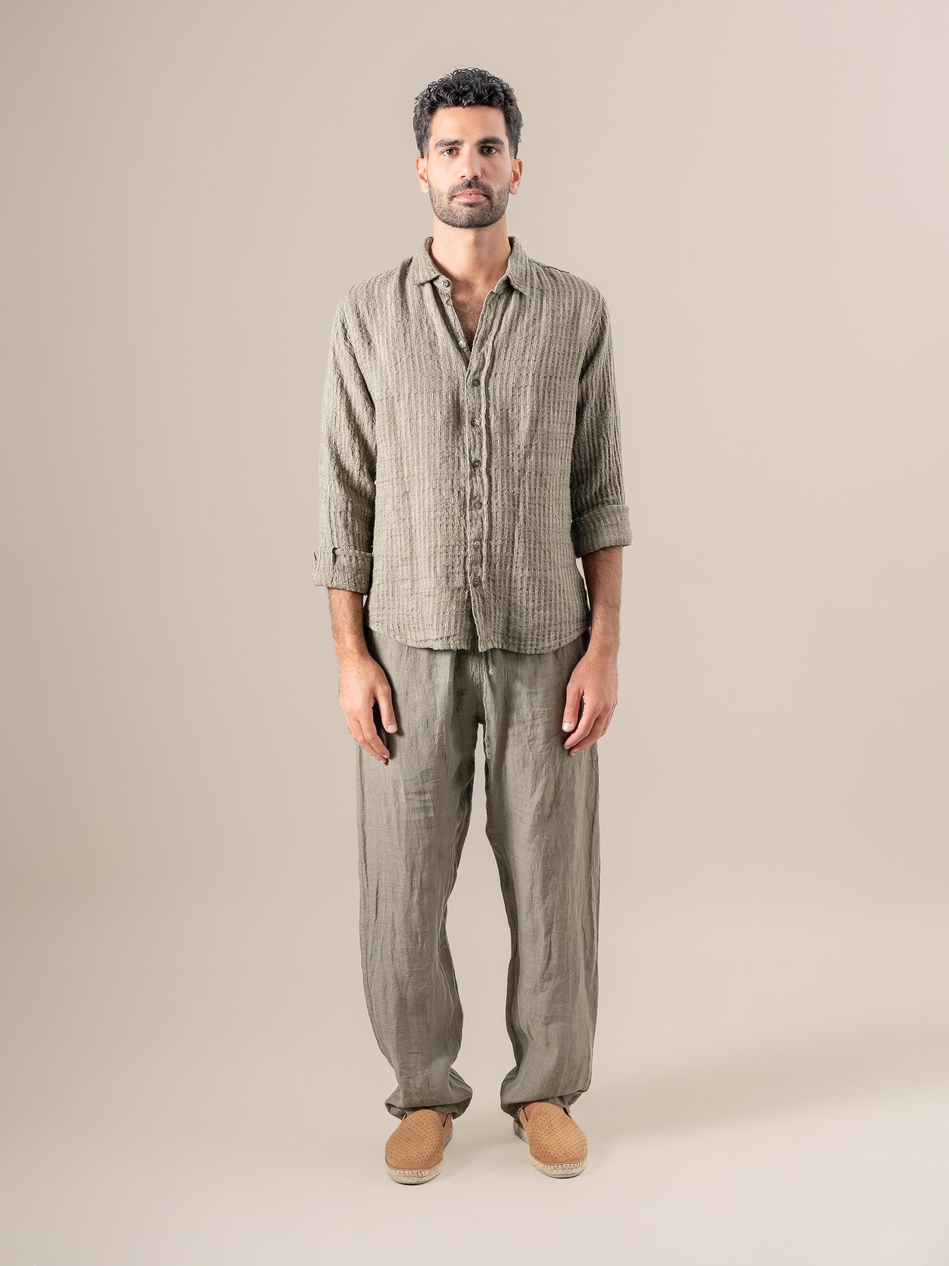 Pantalone Amalfi Battista Fossile PANTALONE AMALFI battista 284 Bottega Di Brunella 