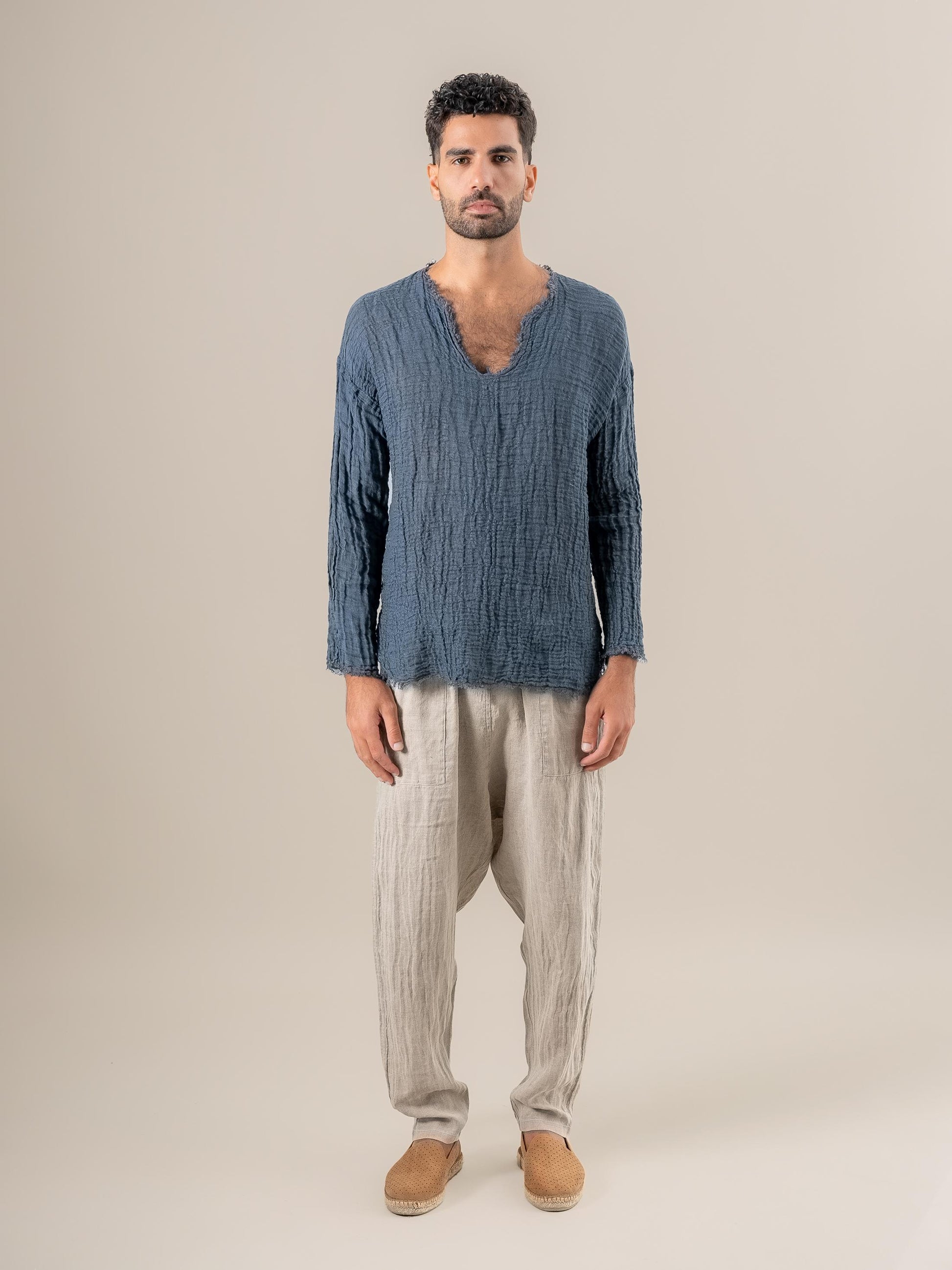 Camicia Sandokan Garzata Blu24 CAMICIA SANDOKAN garzata 280 Bottega Di Brunella 