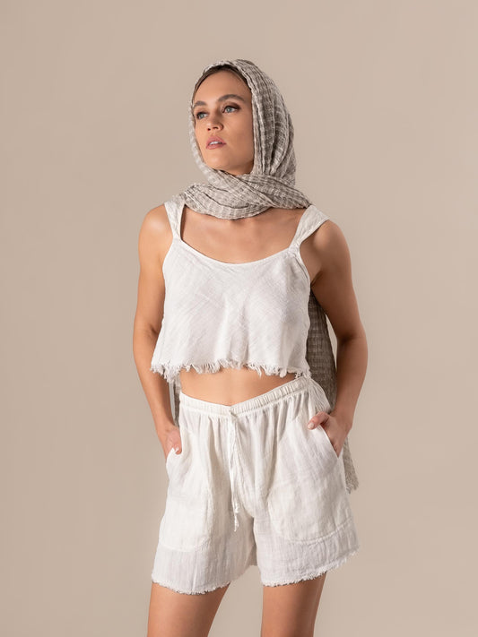 Shorts Country Tela Country Latte SHORT COUNTRY tela country 33 Bottega Di Brunella 