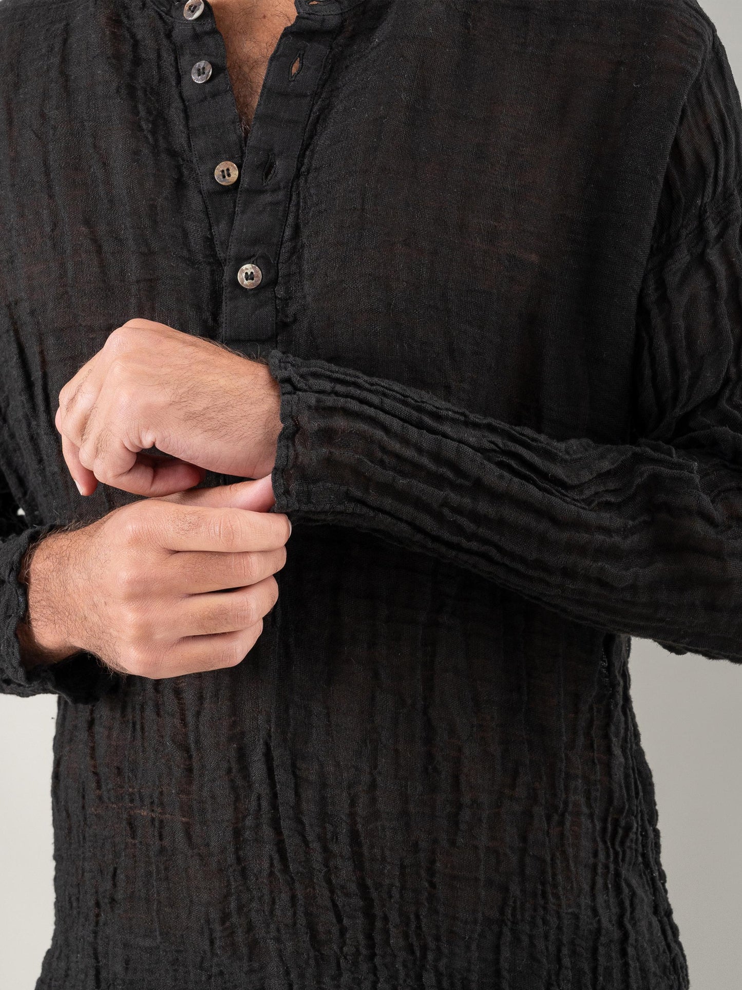 Camicia Serafino Garzata Nero CAMICIA SERAFINO garzata 0 Bottega Di Brunella 