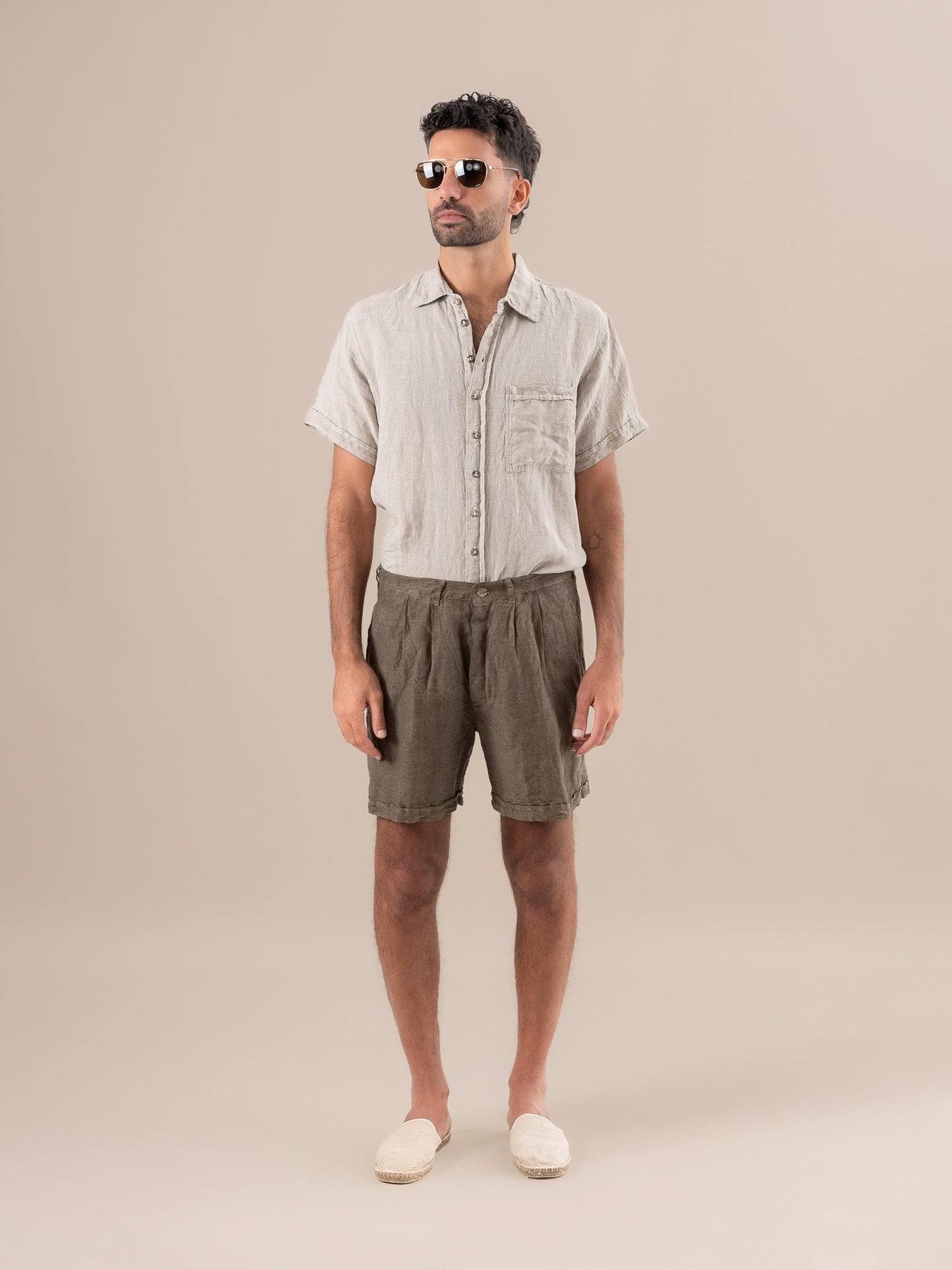 Bermuda Edoardo Lino Medio Fossile BERMUDA EDOARDO lino medio 284 Bottega Di Brunella 