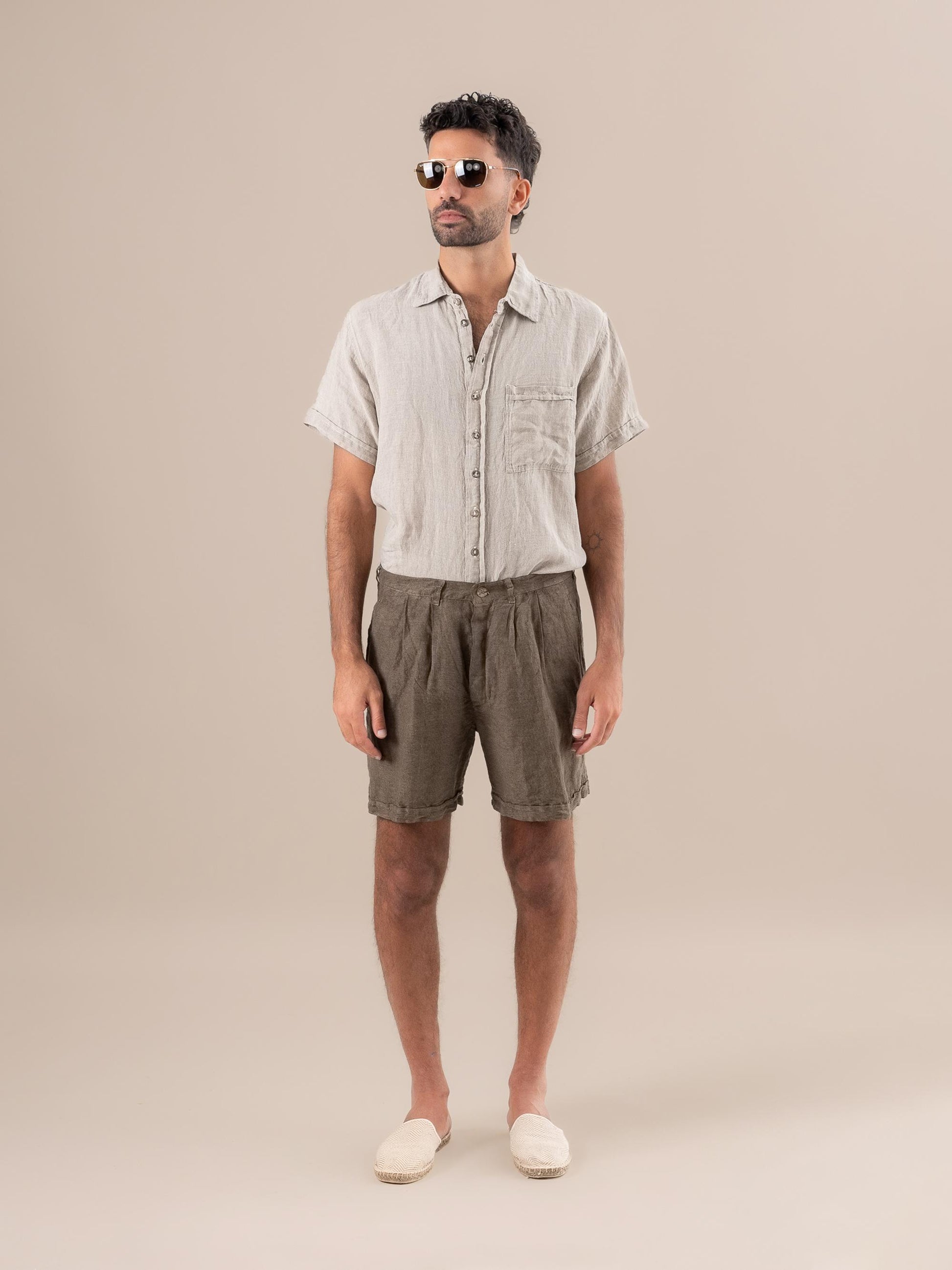 Bermuda Edoardo Lino Medio Fossile BERMUDA EDOARDO lino medio 284 Bottega Di Brunella 