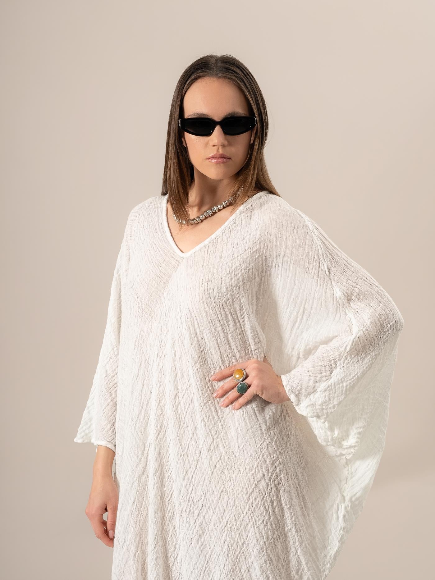 Vestito Fausta Garzata Latte VESTITO FAUSTA garzata 33  