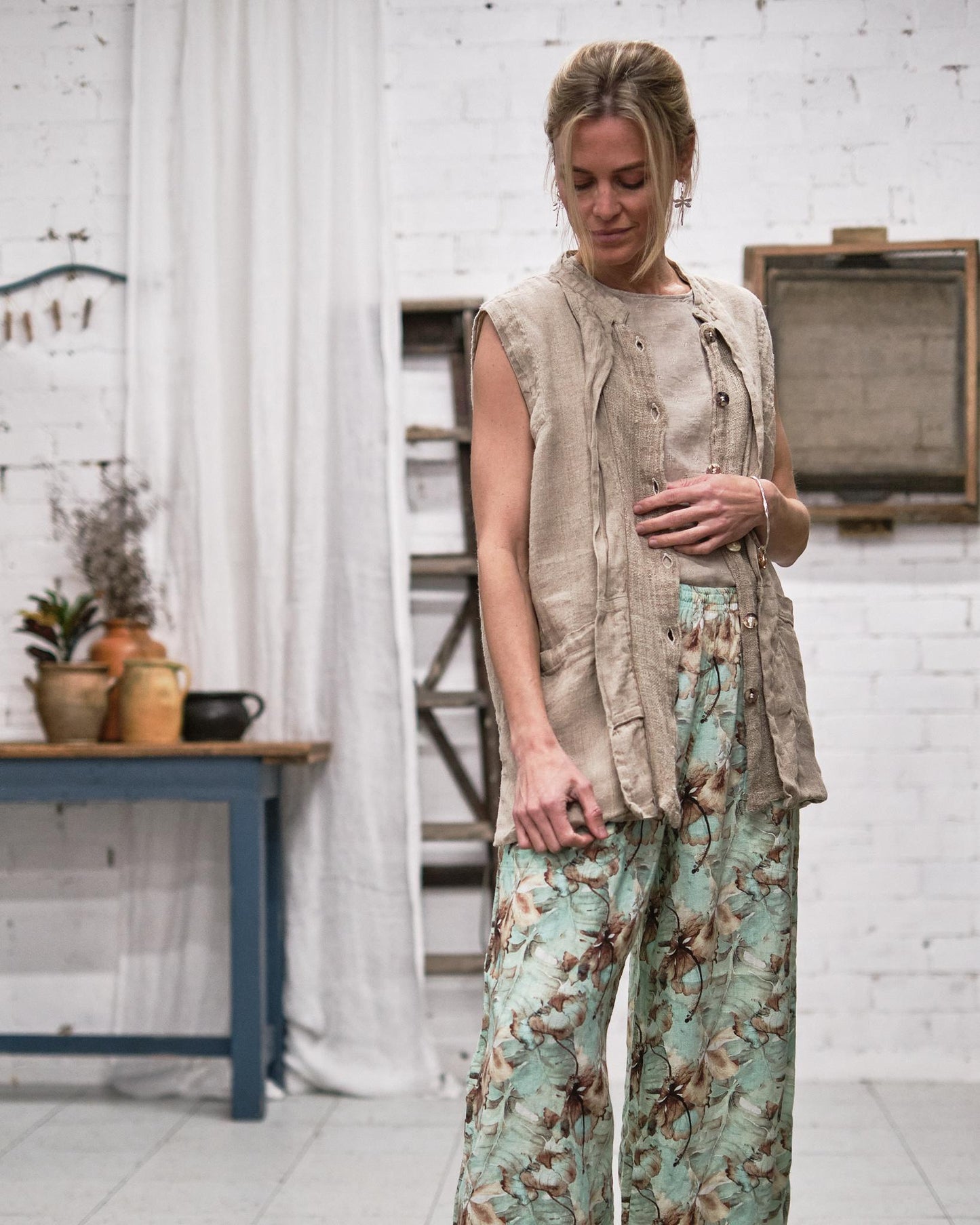 Pantalone Ranuncolo Hibiscus Naturale PANTALONE RANUNCOLO + HIBISCUS 12 Bottega Di Brunella 