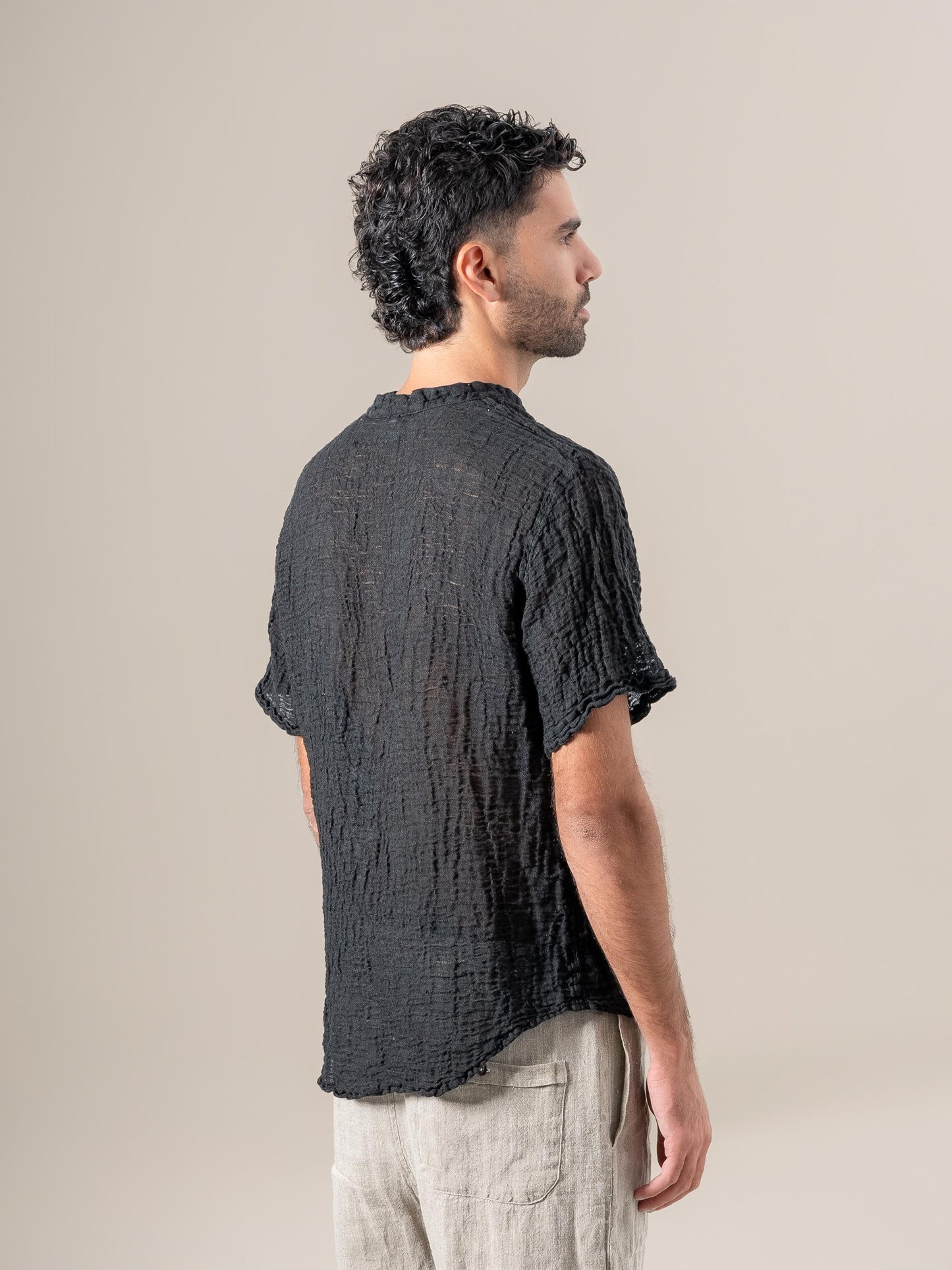 Camicia Samui Garzata Nero CAMICIA SAMUI garzata 0 Bottega Di Brunella 