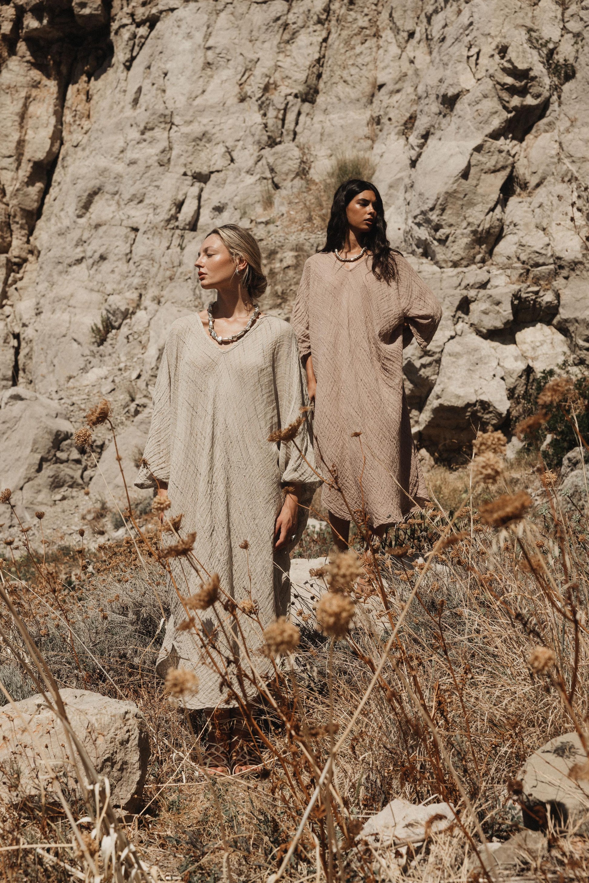 Vestito Fausta Garza Egitto Cipria VESTITO FAUSTA garza egitto 83 Bottega Di Brunella 