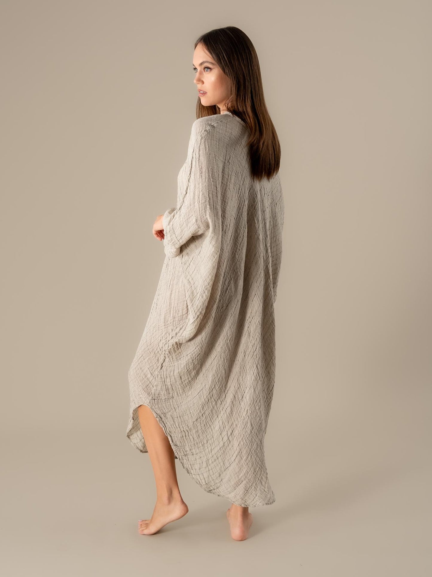 Vestito Fausta Garza Egitto Naturale VESTITO FAUSTA garza egitto 12 Bottega Di Brunella 