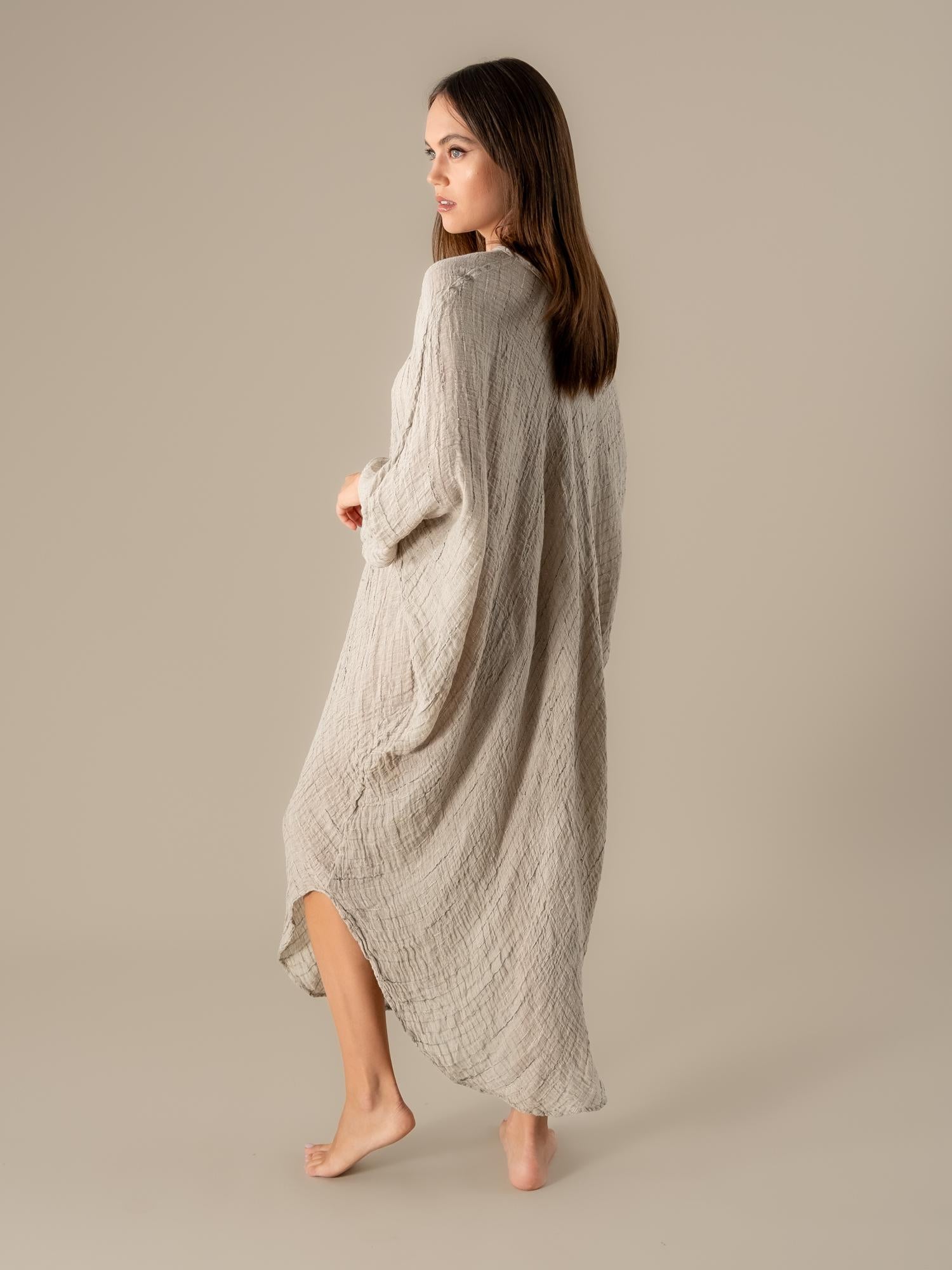 Vestito Fausta Garza Egitto Naturale VESTITO FAUSTA garza egitto 12 Bottega Di Brunella 