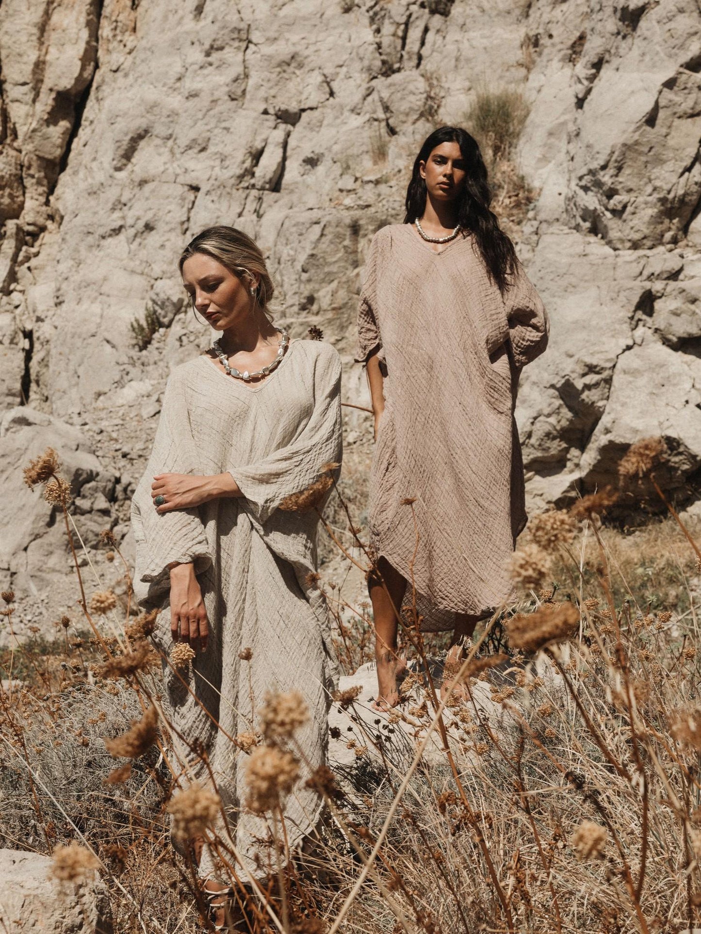 Vestito Fausta Garza Egitto Cipria VESTITO FAUSTA garza egitto 83 Bottega Di Brunella 