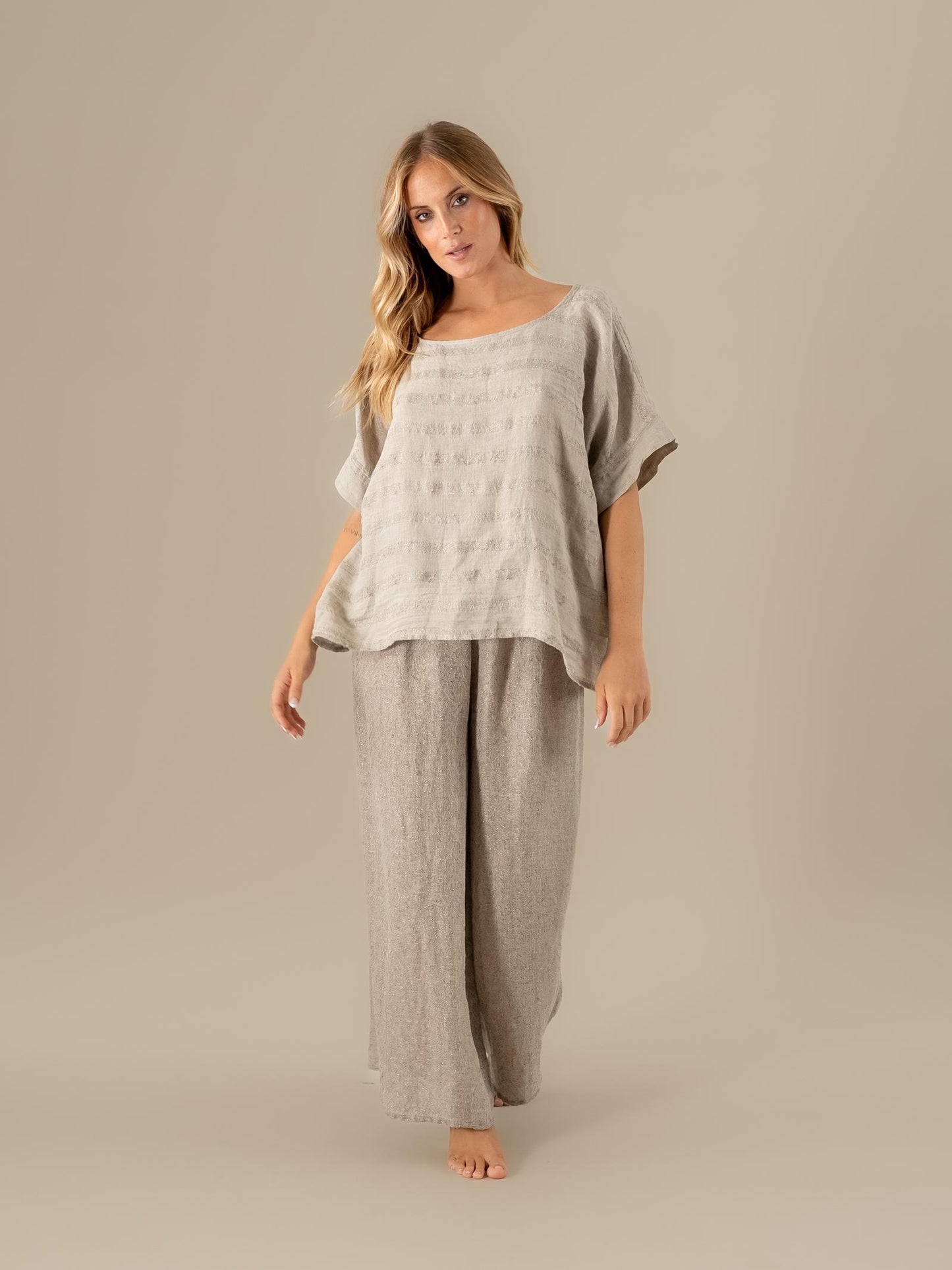 Camicia Minosse Riga Luxor Naturale CAMICIA MINOSSE riga luxor 12 Bottega Di Brunella 