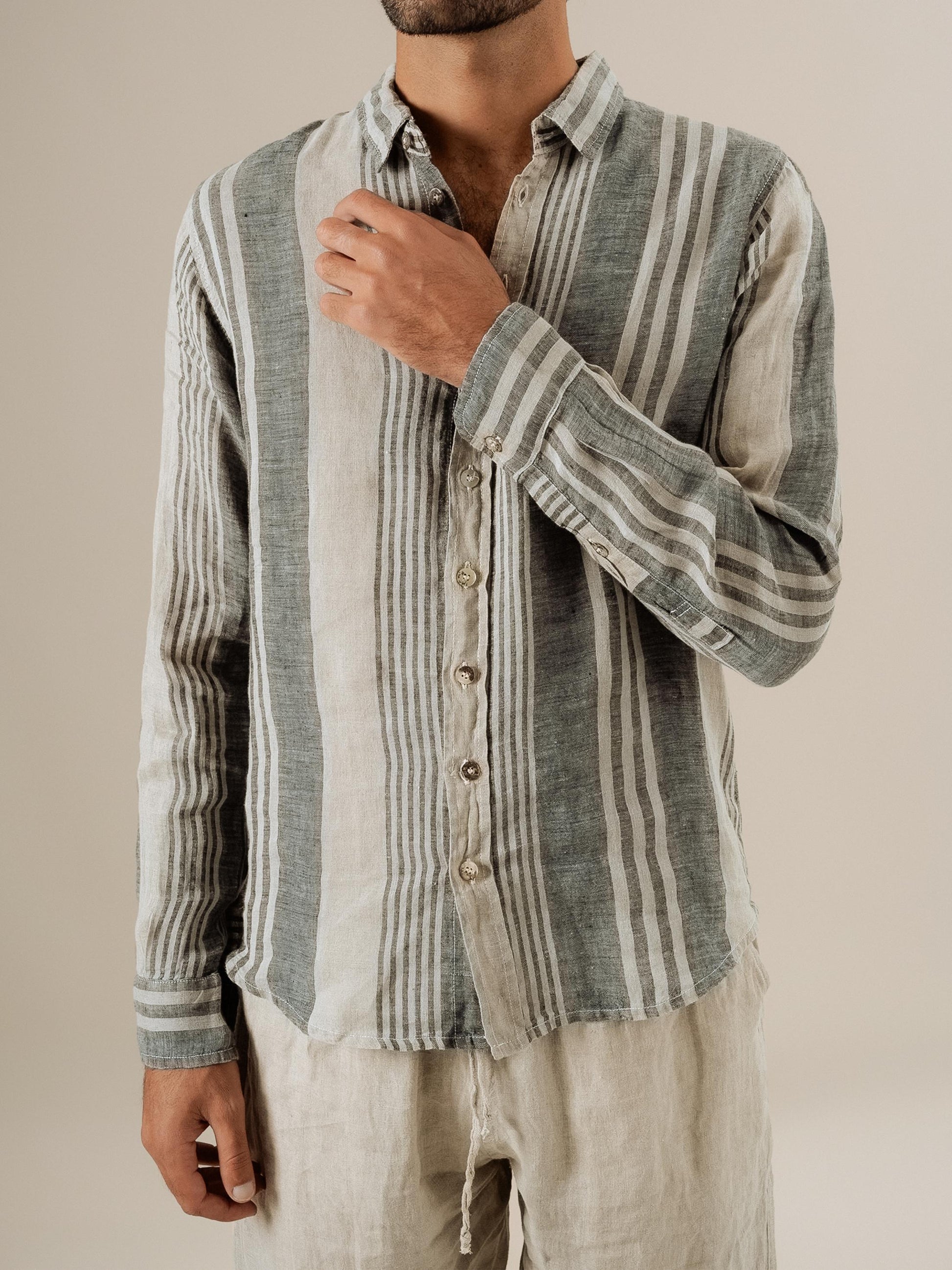Camicia Franco Tela Moma Naturale CAMICIA FRANCO tela moma 12 Bottega Di Brunella 