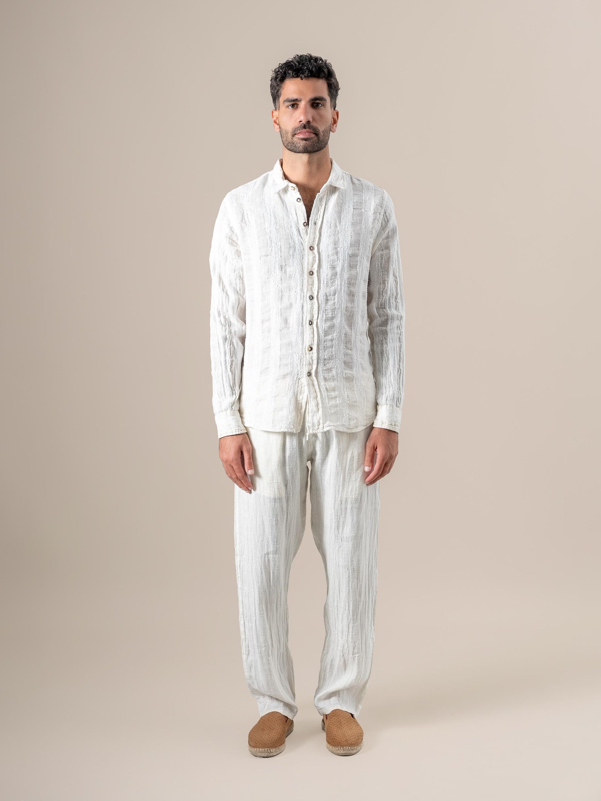 Camicia Franco Riga Jeep Latte CAMICIA FRANCO  riga jeep 33 Bottega Di Brunella 