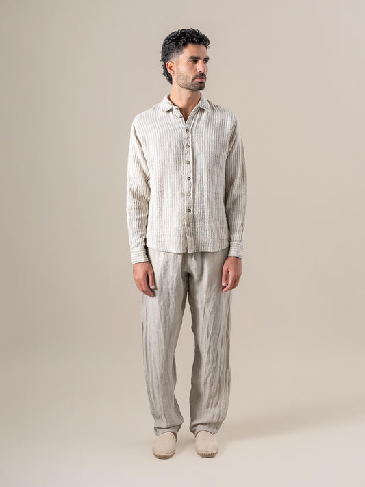 Camicia Franco Tela Uffizi Naturale CAMICIA FRANCO tela uffizi 12 Bottega Di Brunella 