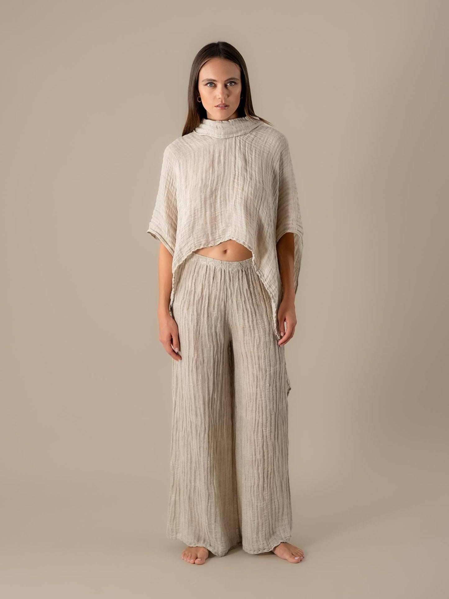 Poncho Scriba Cairo Naturale PONCHO SCRIBA cairo 12 Bottega Di Brunella 