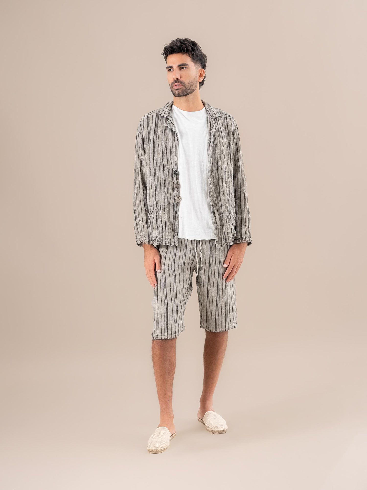 Bermuda Amalfi Riga Felice Naturale BERMUDA AMALFI riga felice 12 Bottega Di Brunella 