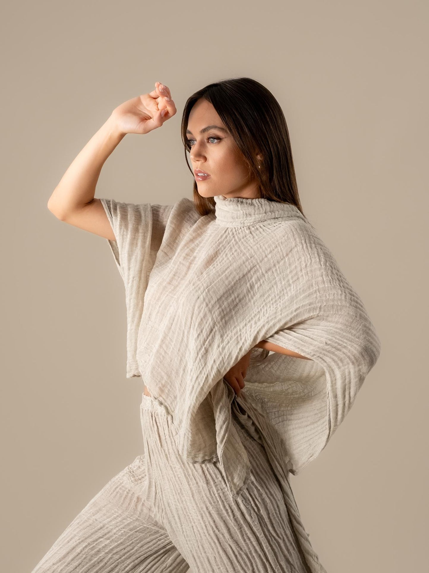 Poncho Scriba Cairo Naturale PONCHO SCRIBA cairo 12 Bottega Di Brunella 