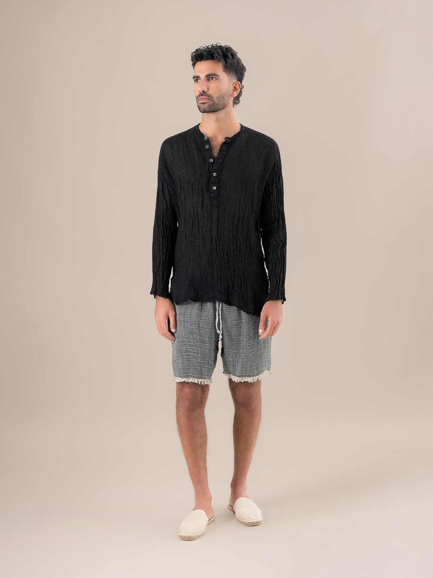 Camicia Serafino Garzata Nero CAMICIA SERAFINO garzata 0 Bottega Di Brunella 