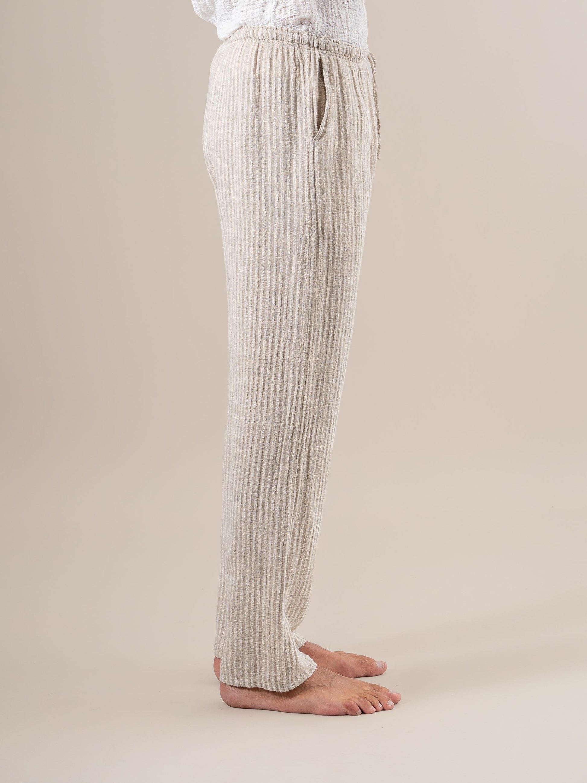 Pantaloni Amalfi Tela Uffizi Naturale PANTALONE AMALFI tela uffizi 12 Bottega Di Brunella 