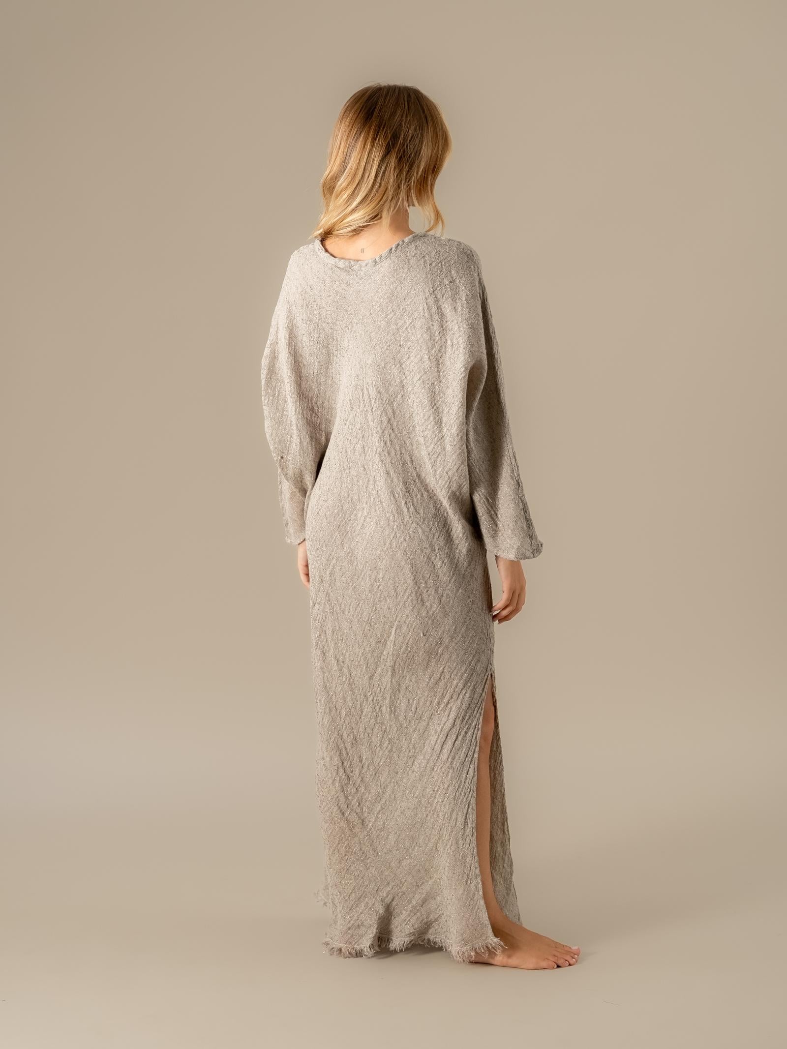 Vestito Damla Tela Luxor Naturale VESTITO DAMLA tela luxor 12 Bottega Di Brunella 