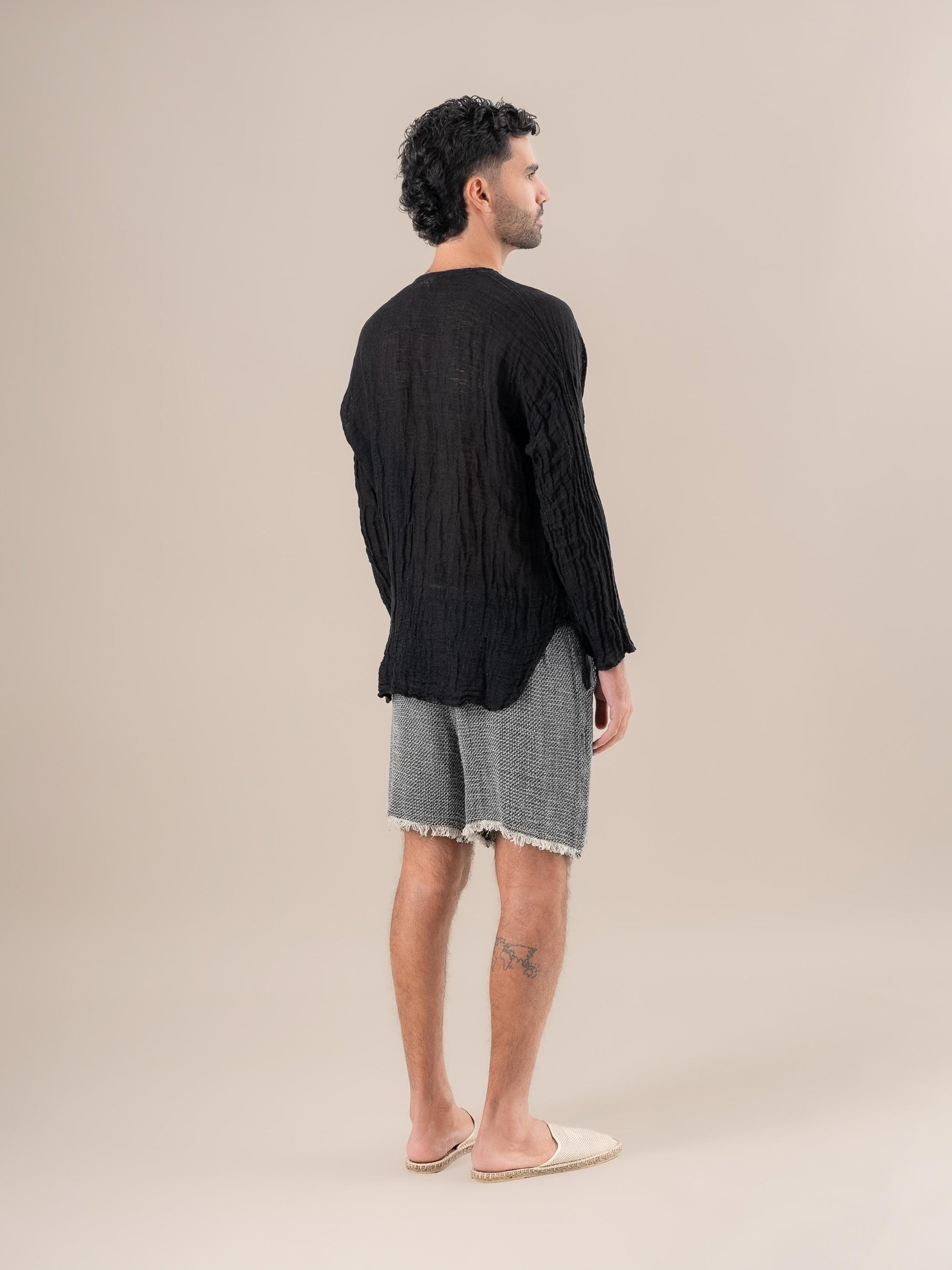 Camicia Serafino Garzata Nero CAMICIA SERAFINO garzata 0 Bottega Di Brunella 