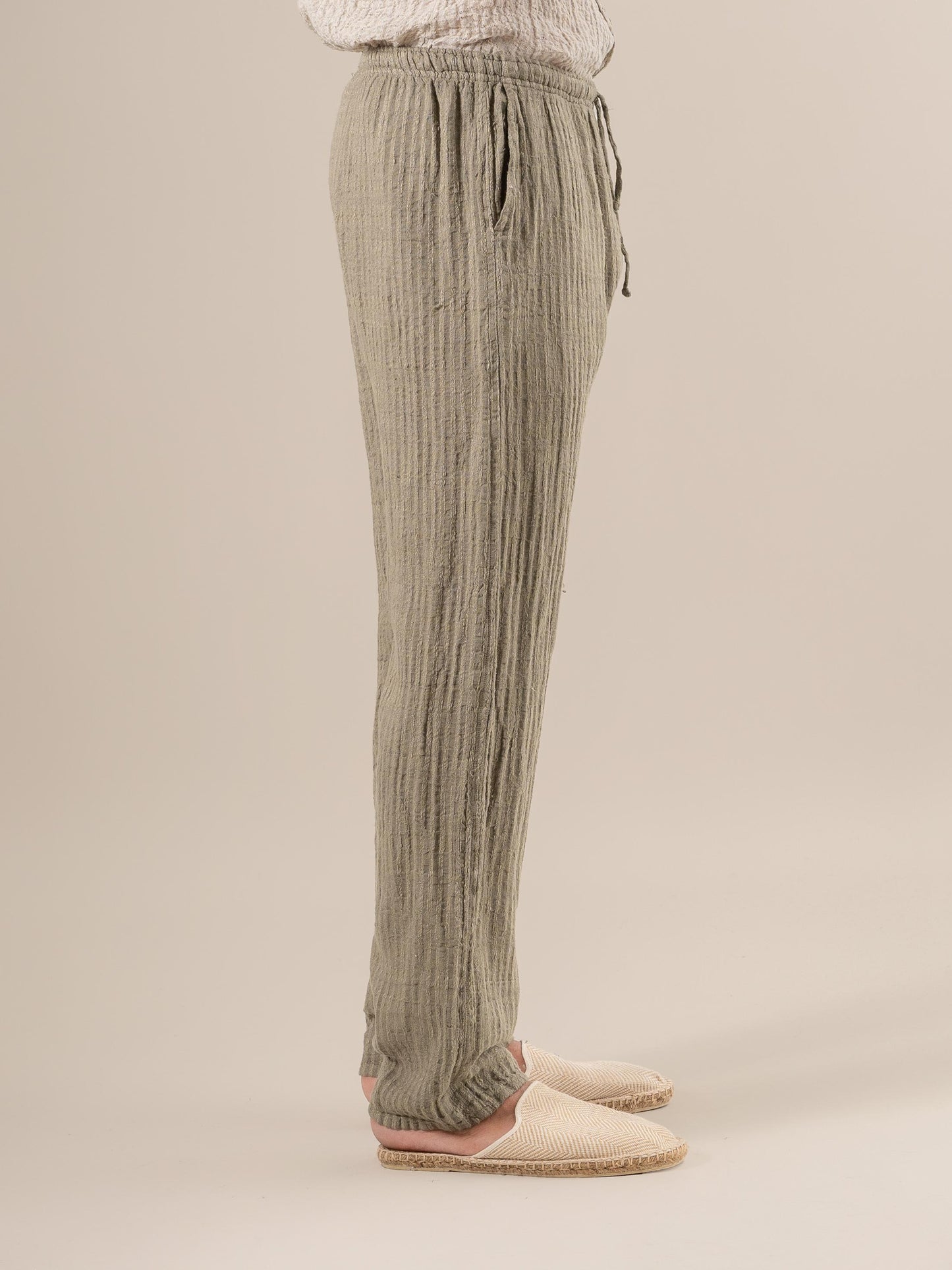 Pantaloni Amalfi Tela Uffizi Fossile PANTALONE AMALFI tela uffizi 284 Bottega Di Brunella 