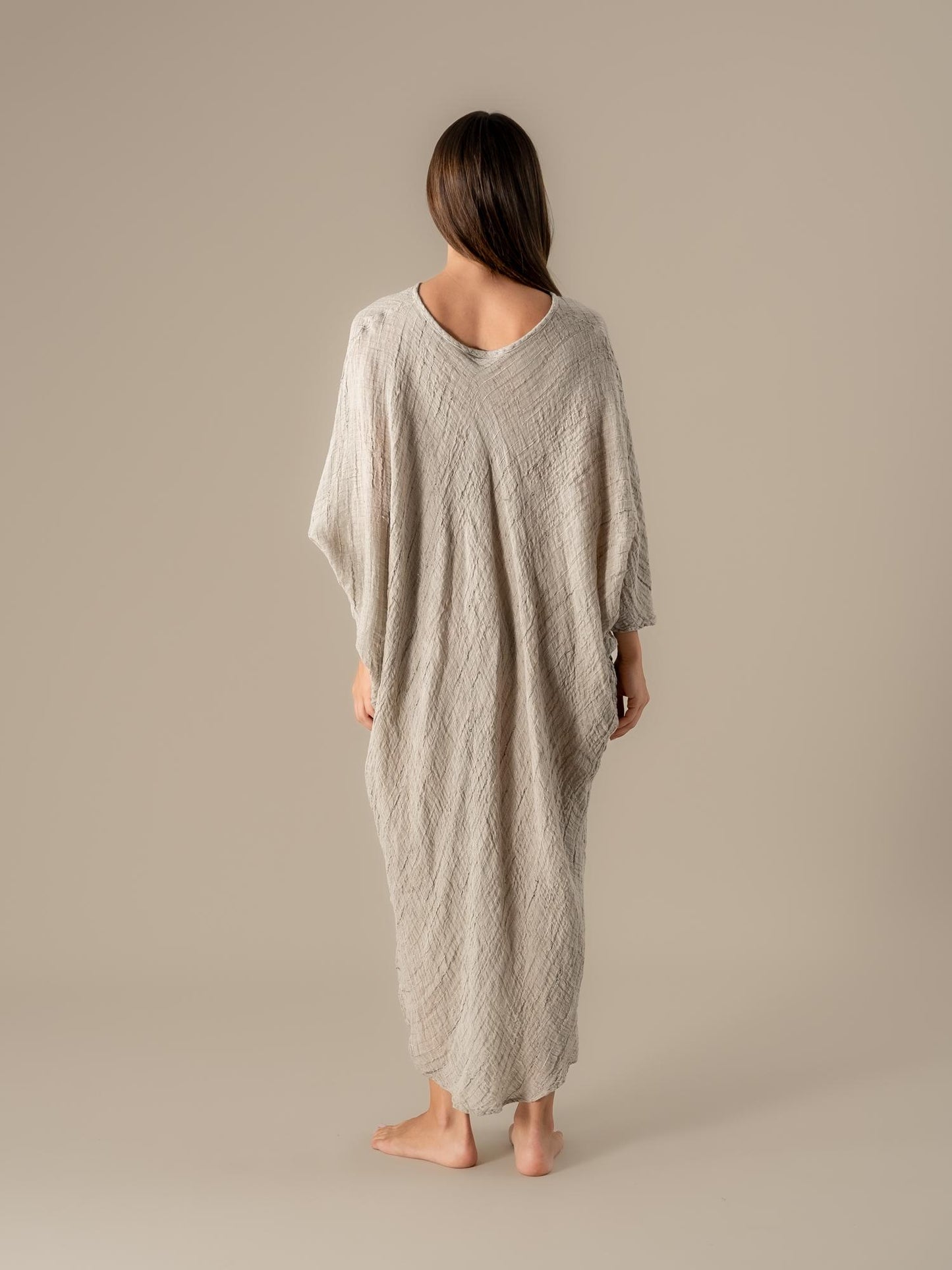 Vestito Fausta Garza Egitto Naturale VESTITO FAUSTA garza egitto 12 Bottega Di Brunella 