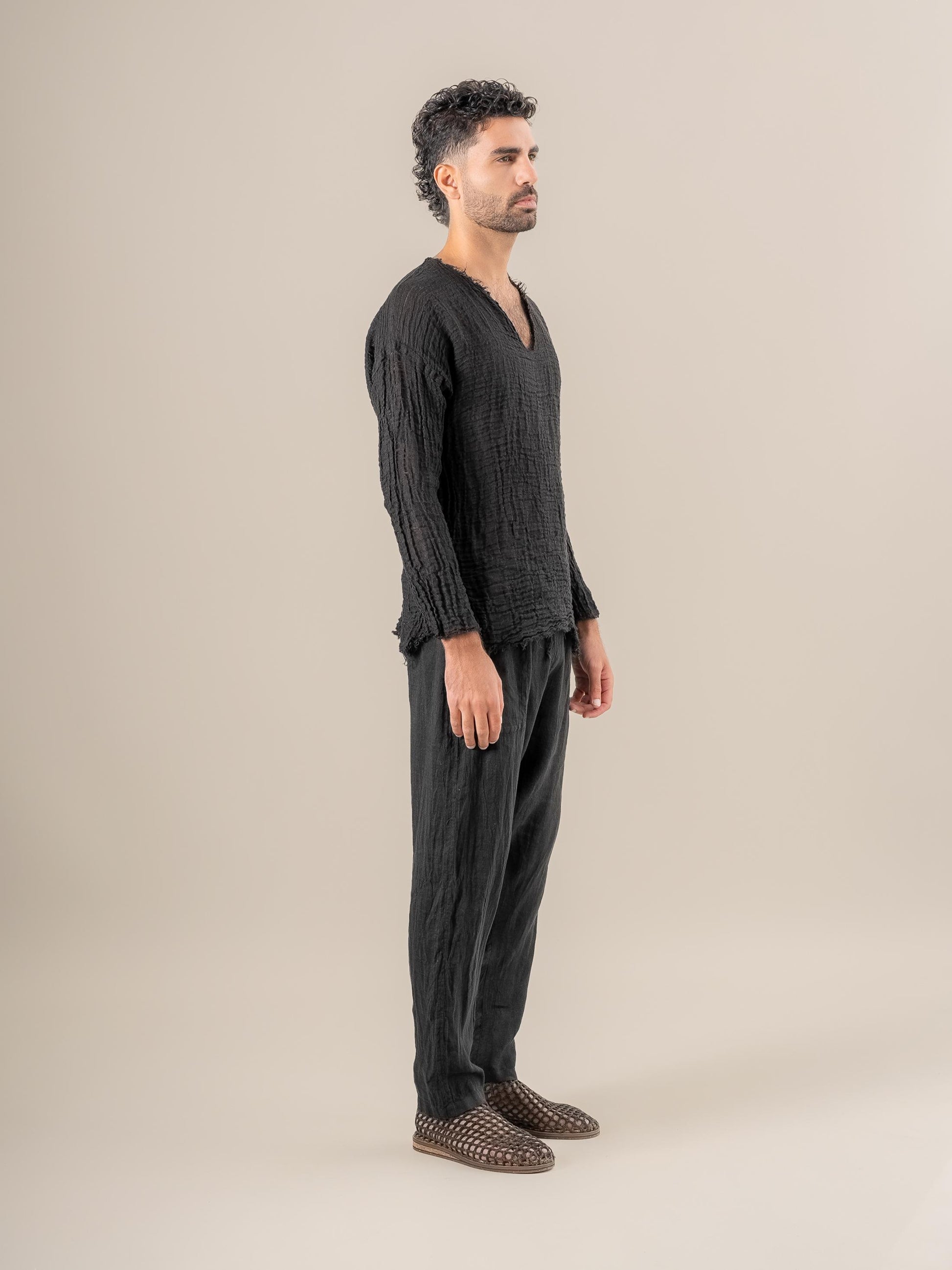 Camicia Sandokan Garzata Nero CAMICIA SANDOKAN garzata 0 Bottega Di Brunella 