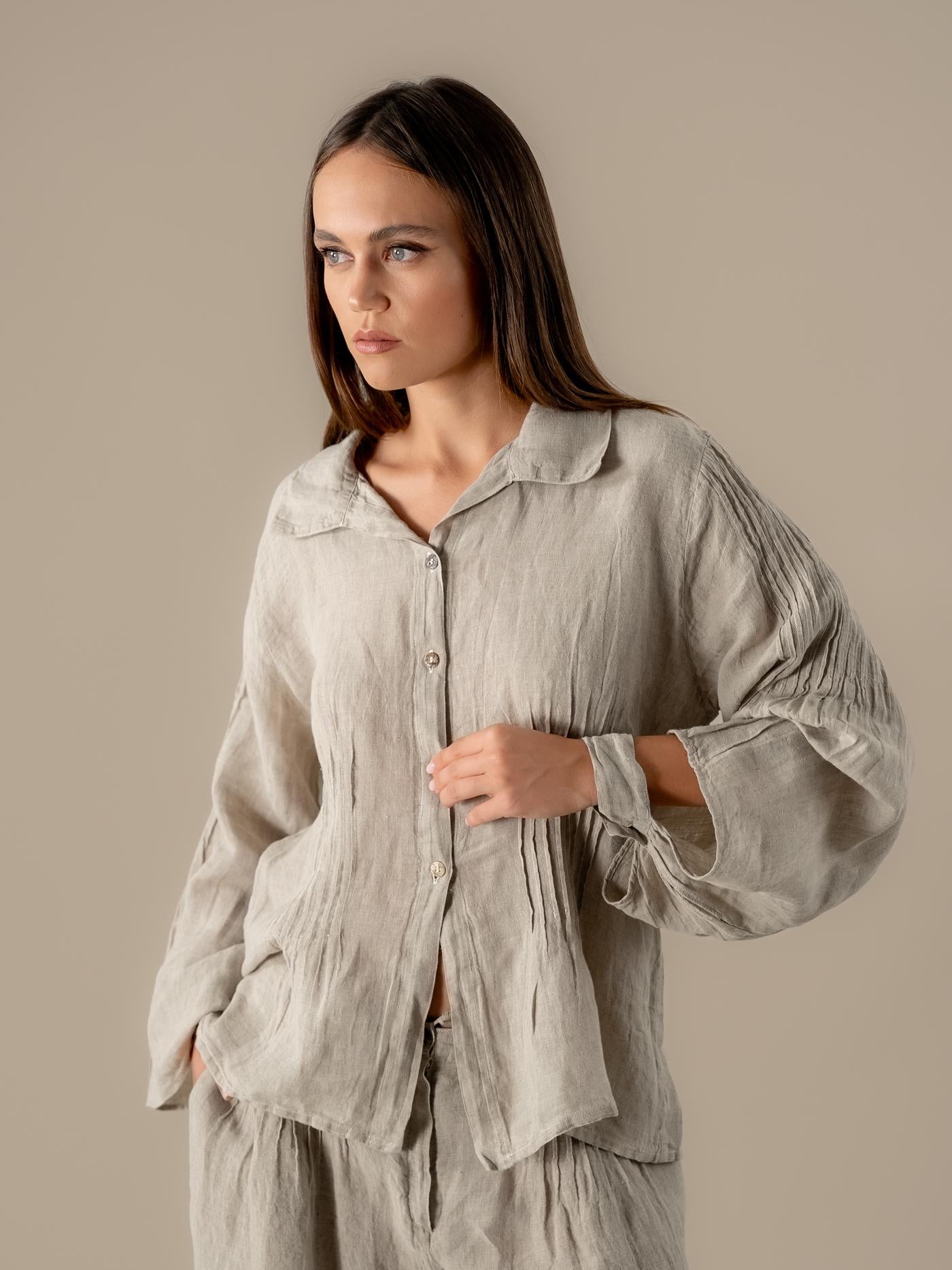 Camicia Nefertiti Battista Naturale CAMICIA NEFERTITI battista 12 Bottega Di Brunella 