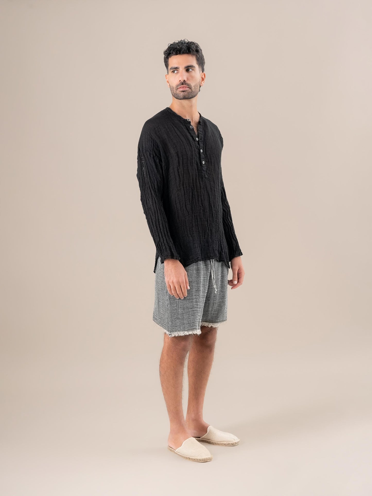 Camicia Serafino Garzata Nero CAMICIA SERAFINO garzata 0 Bottega Di Brunella 