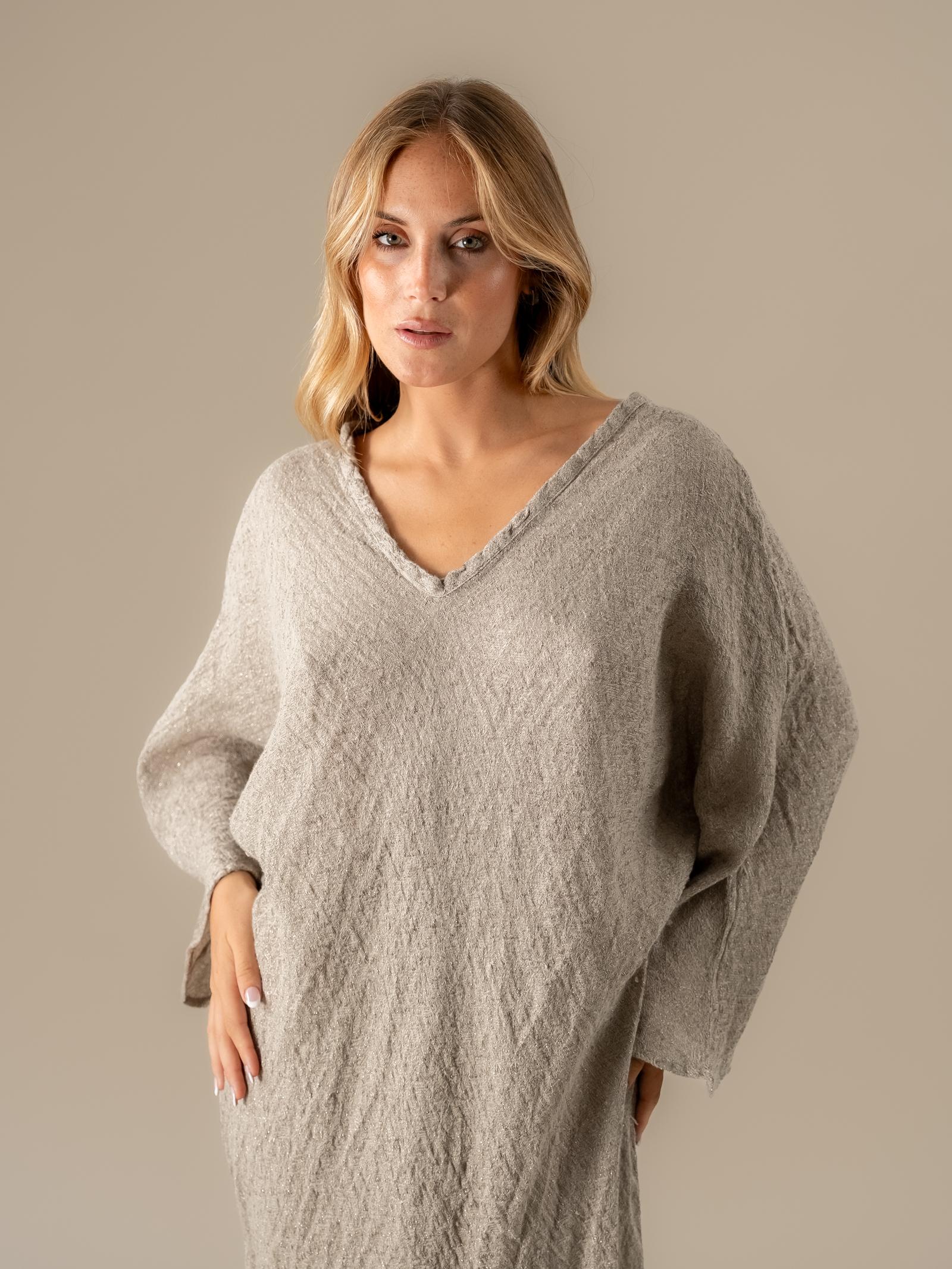 Vestito Damla Tela Luxor Naturale VESTITO DAMLA tela luxor 12 Bottega Di Brunella 