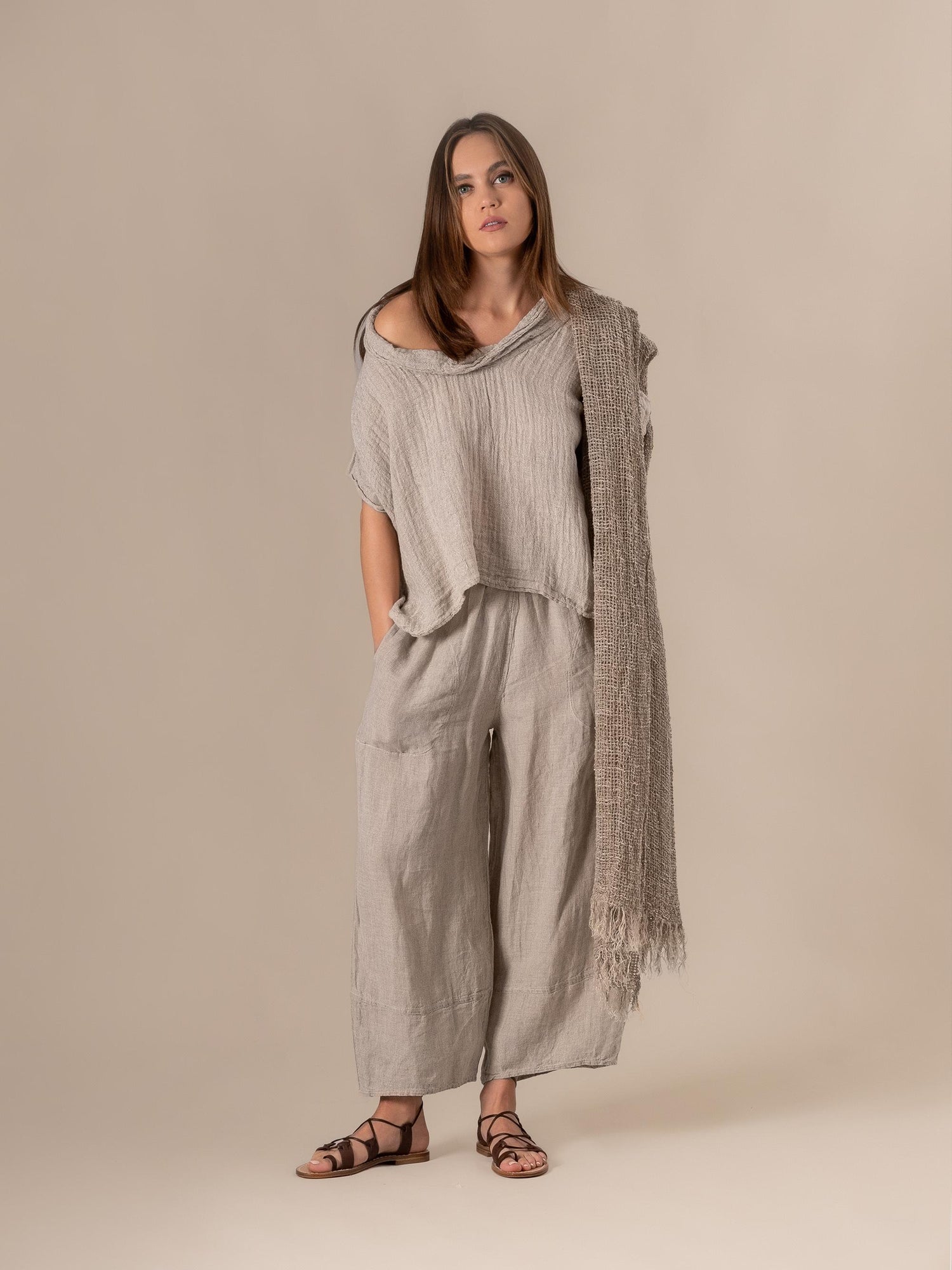 Camicia Gondola Increspato Naturale CAMICIA GONDOLA increspato 12 Bottega Di Brunella 