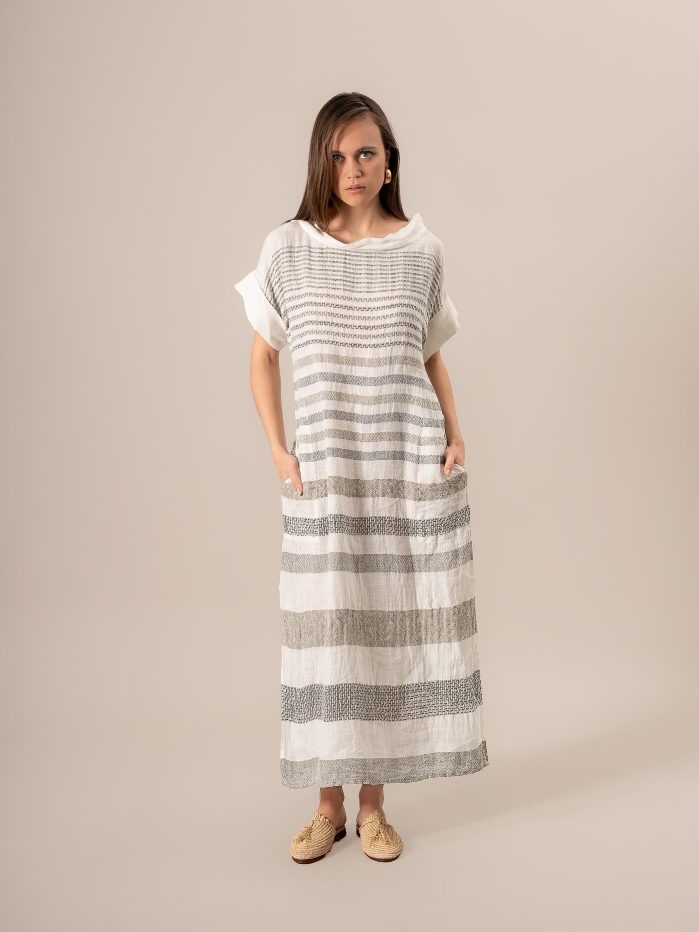 Vestito Titanic Taglio Patch Rosmarino Latte VESTITO TITANIC T. PATCH ROS 33 Bottega Di Brunella 