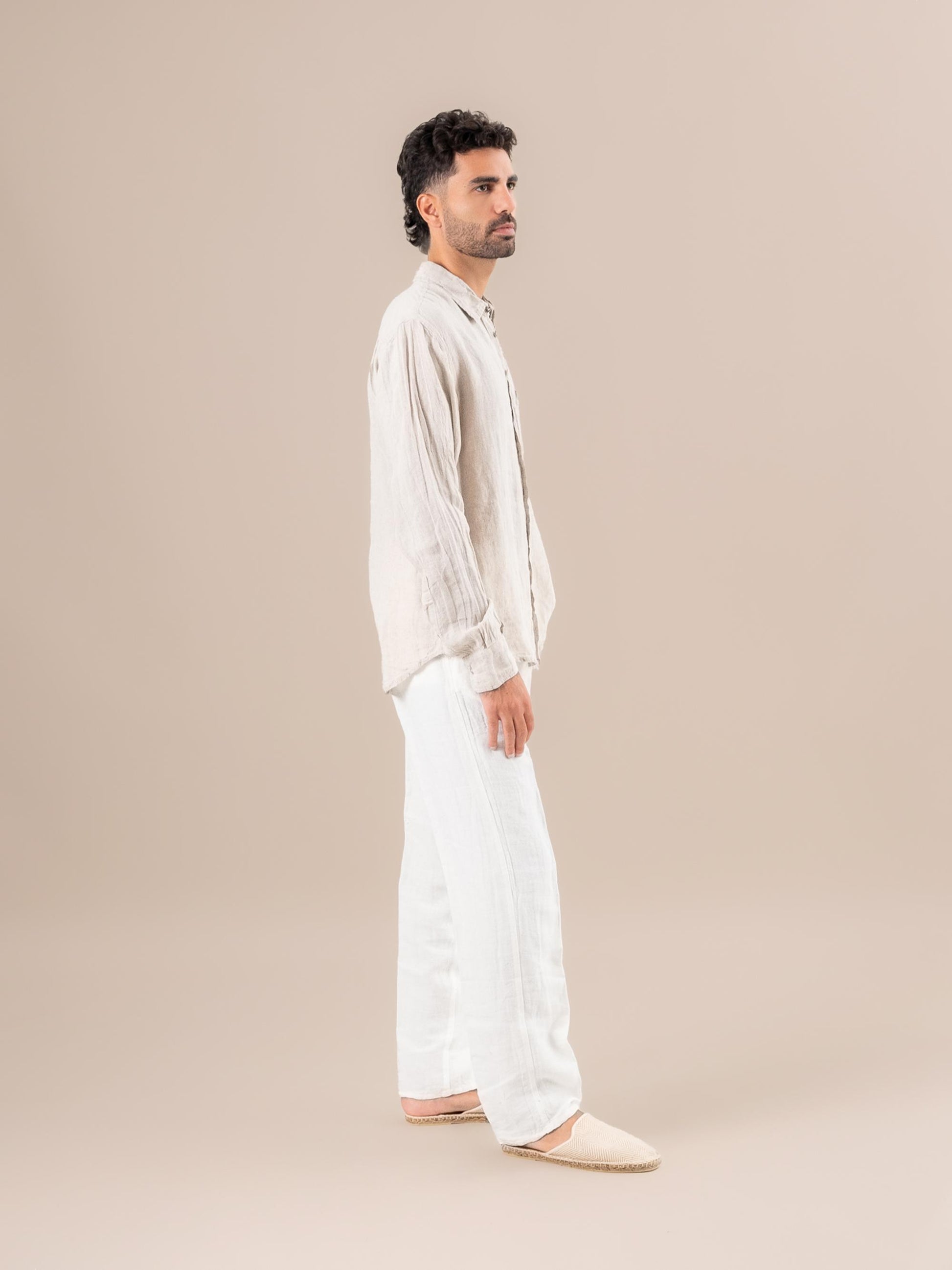 Camicia Peppe M/L Battista Naturale CAMICIA PEPPE m/l collo battista 12 Bottega Di Brunella 